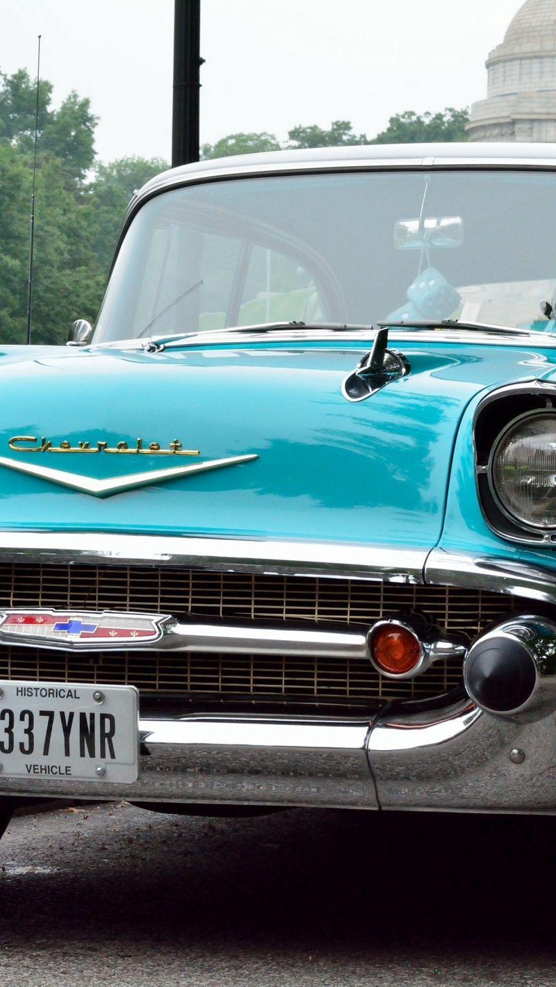 800x1420 Download Wallpaper 800x1420 Vintage Bel Air, Car, Front View Iphone Se 5s 5c 5 For Parallax HD Background