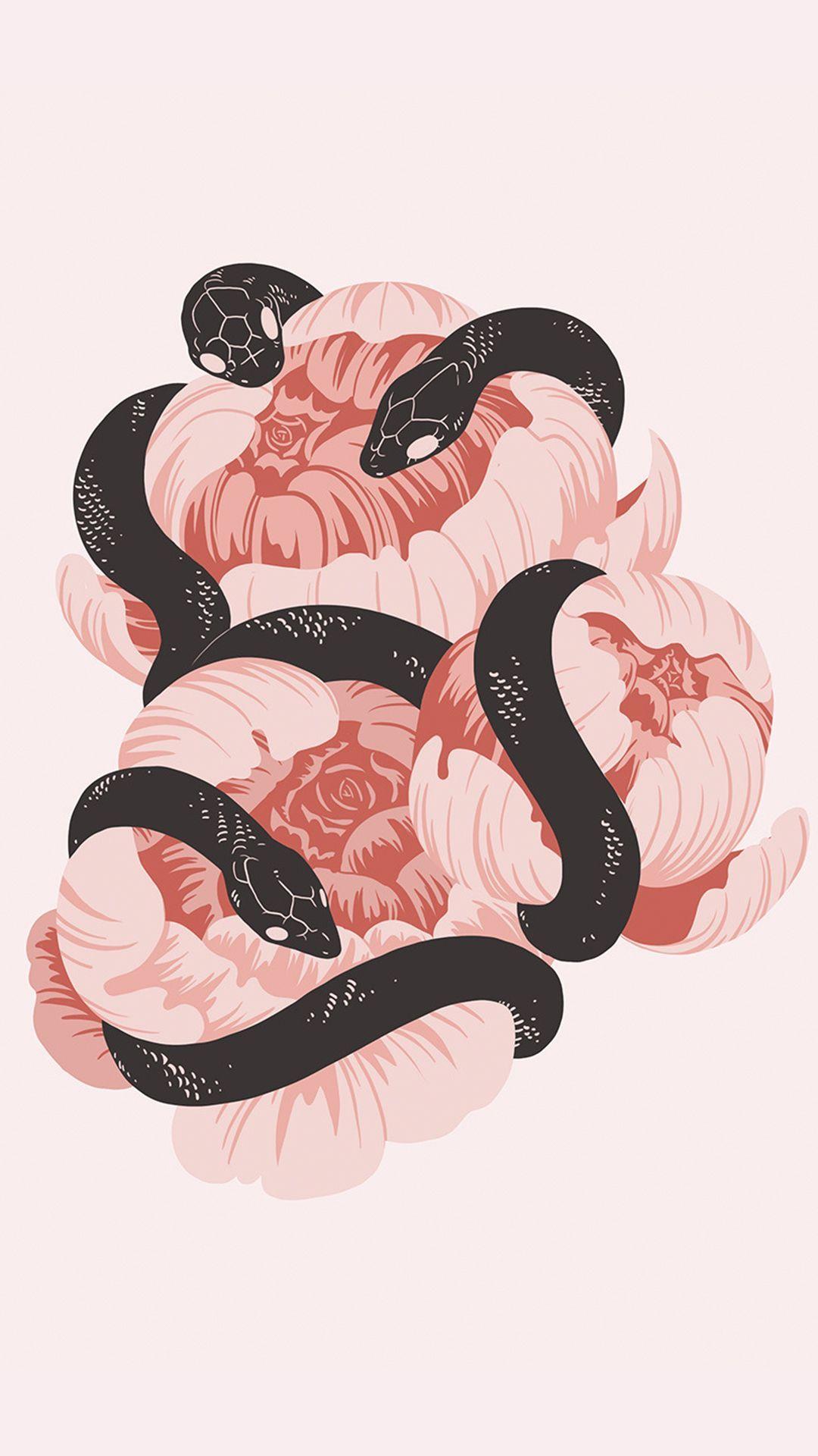 1080x1920 Víboras sediendo él néctar de las flores malditas. Графические постеры, Артбуки, Иллюстрации