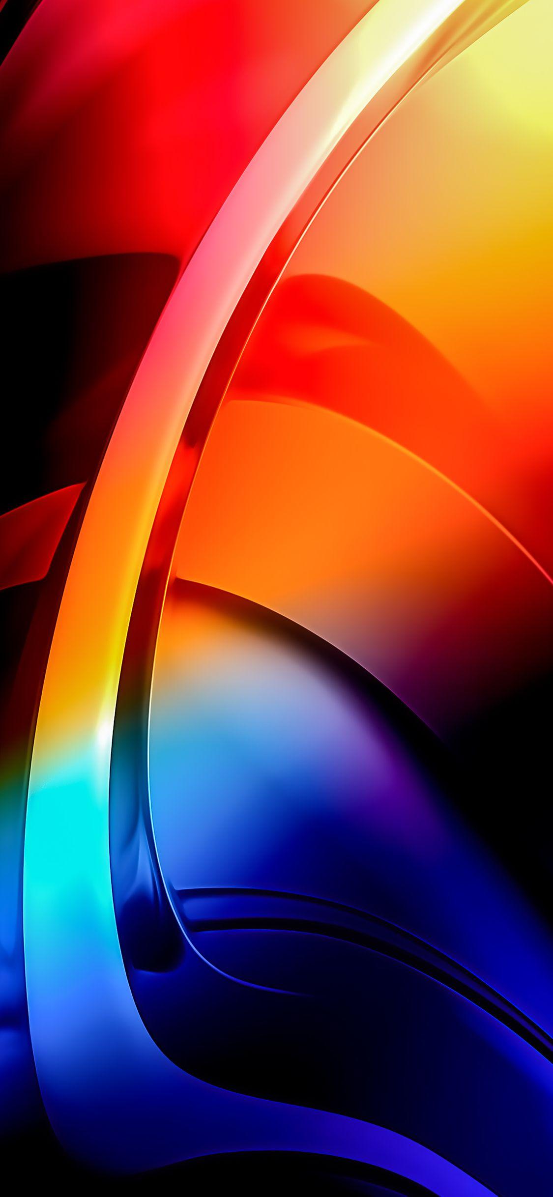 1125x2436 Fractal Blue Orange Shapes 4k iPhone XS, iPhone iPhone X HD 4k Wallpaper, Image, Background, Photo and Picture