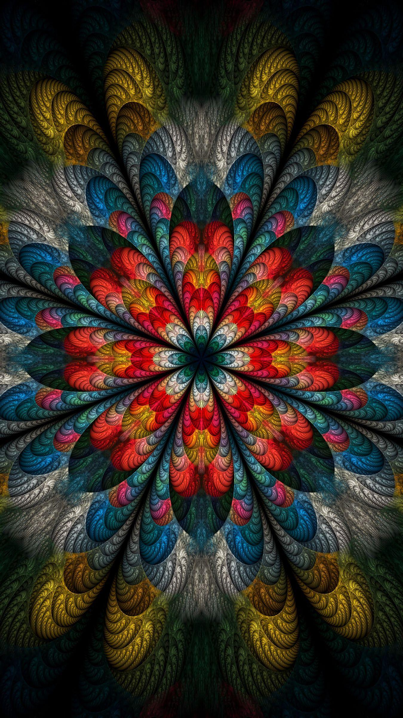1350x2400 Download wallpaper 1350x2400 fractal, flower, abstraction, petals, multicolored iphone 8+/7+/6s+/for parallax HD background
