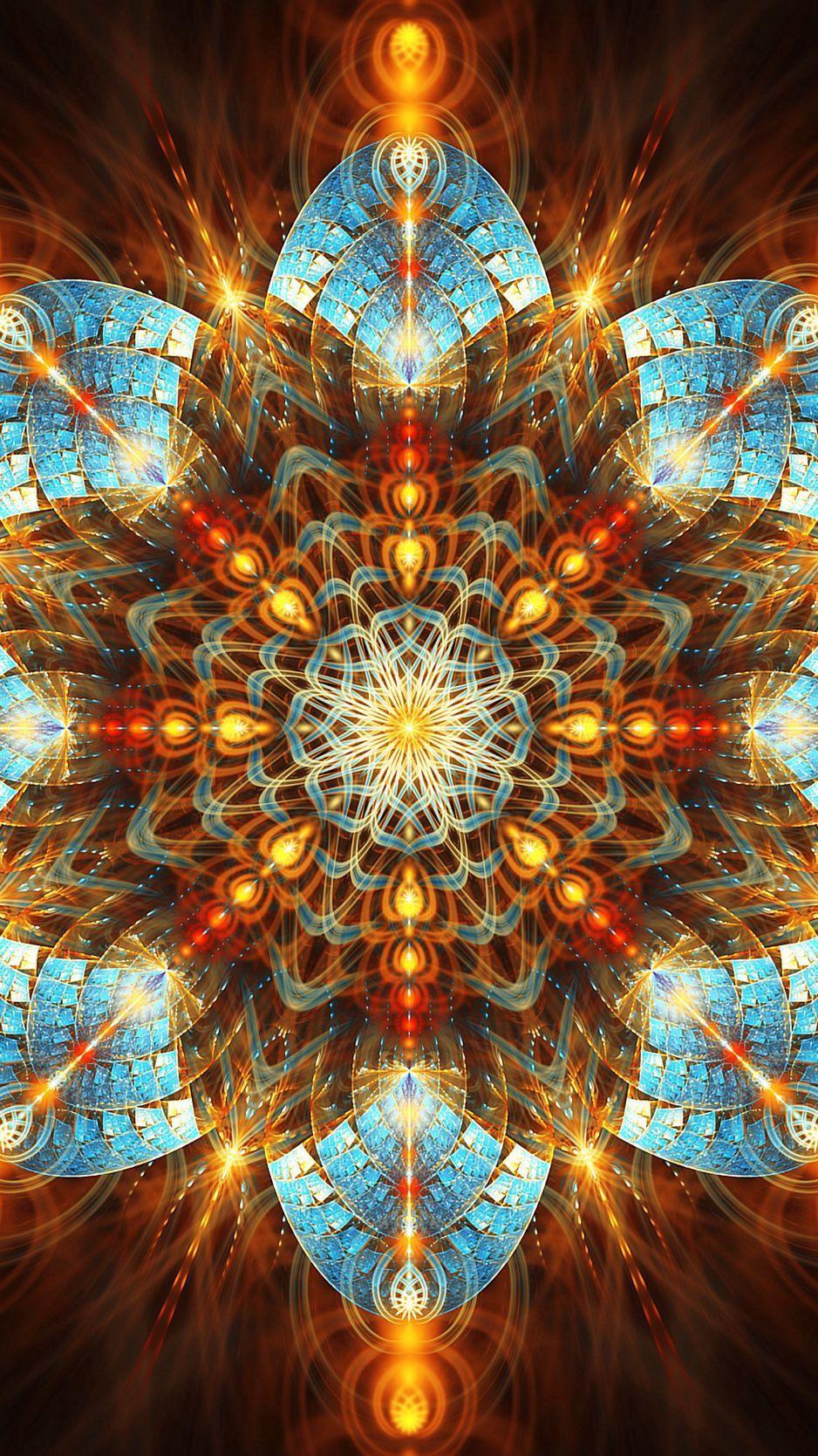 938x1668 Download Wallpaper 938x1668 Fractal, Flower, Abstraction, Pattern, Symmetry Iphone 8 7 6s 6 For Parallax HD Background