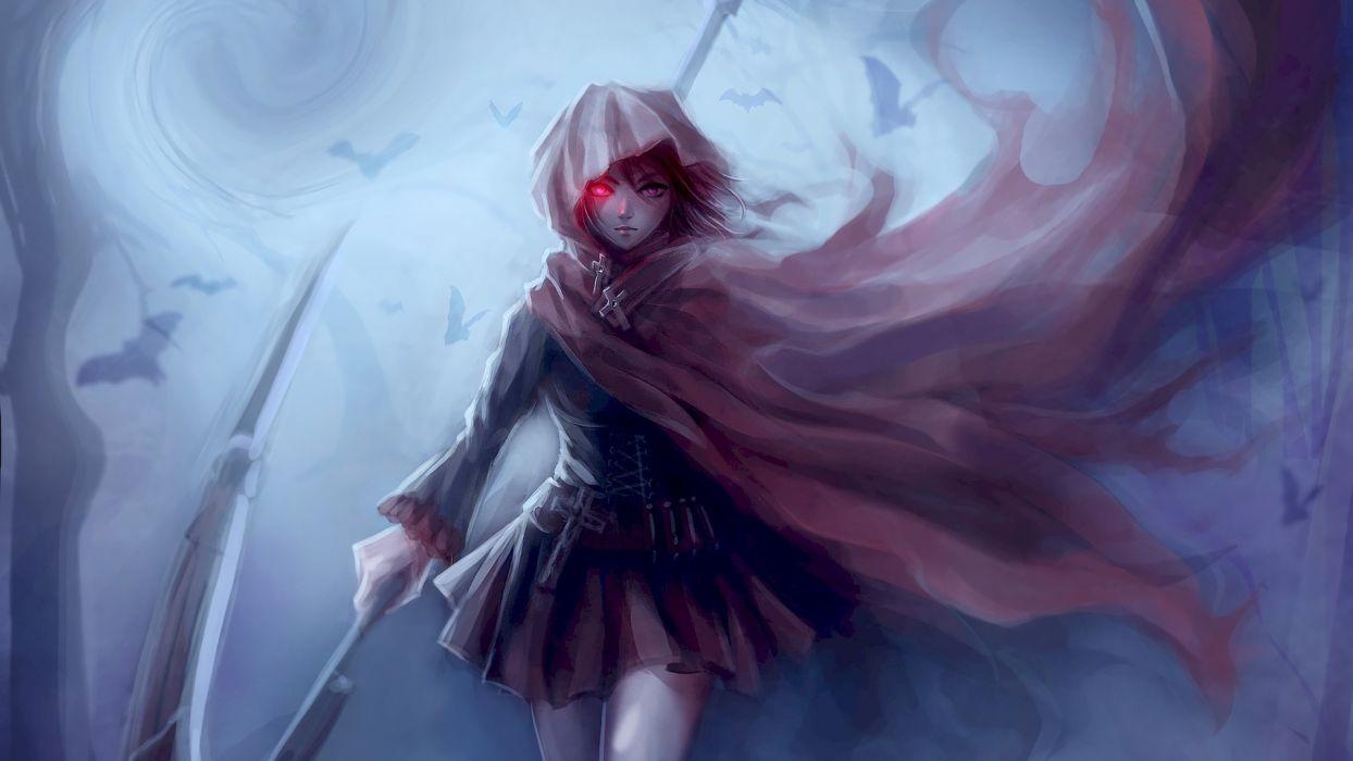 Anime Girl Reaper Scythe Print 6x6 - Etsy Australia