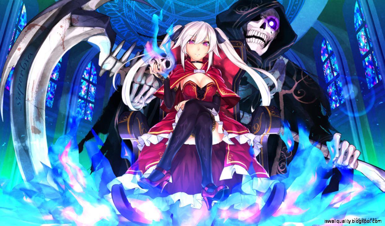 1243x729 Anime Girl With Scythe Girl HD Wallpaper