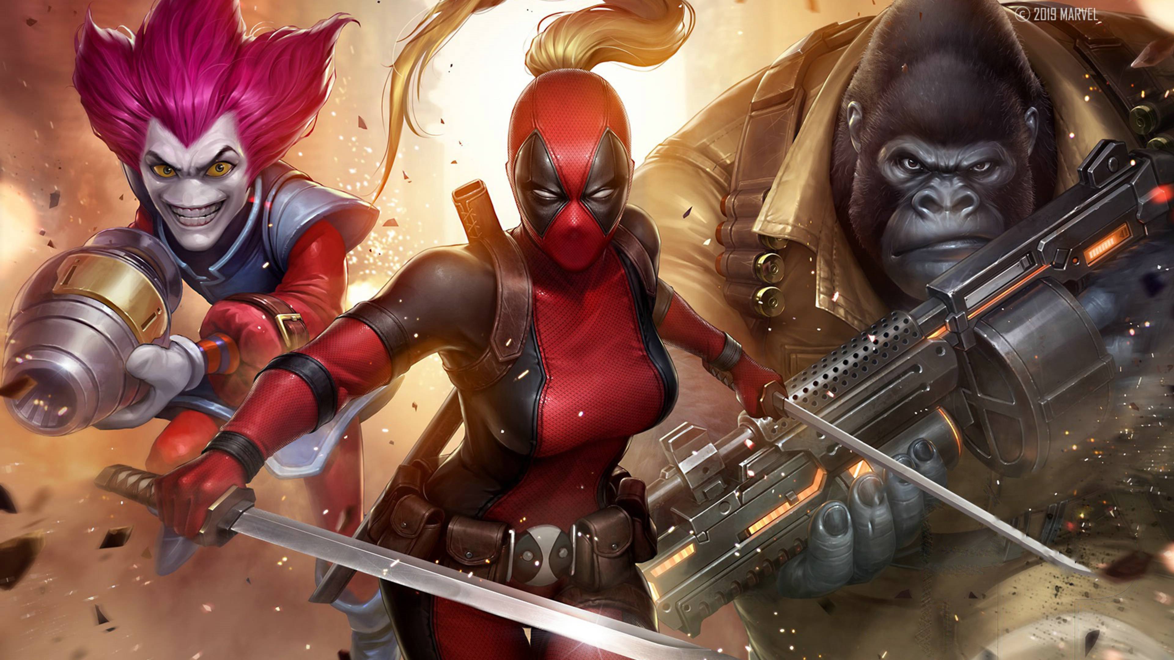 3840x2160 Female Deadpool Marvel Future Fight 4K Wallpaper, HD Games 4K Wallpaper, Image, Photo and Background