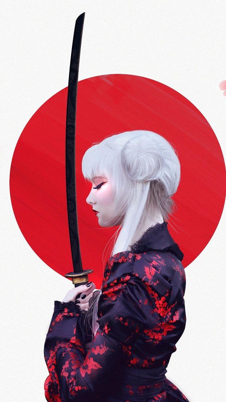 750x1334 Anime Girl Samurai iPhone iPhone 6S, iPhone 7 HD 4k Wallpaper, Image, Background, Photo and Picture