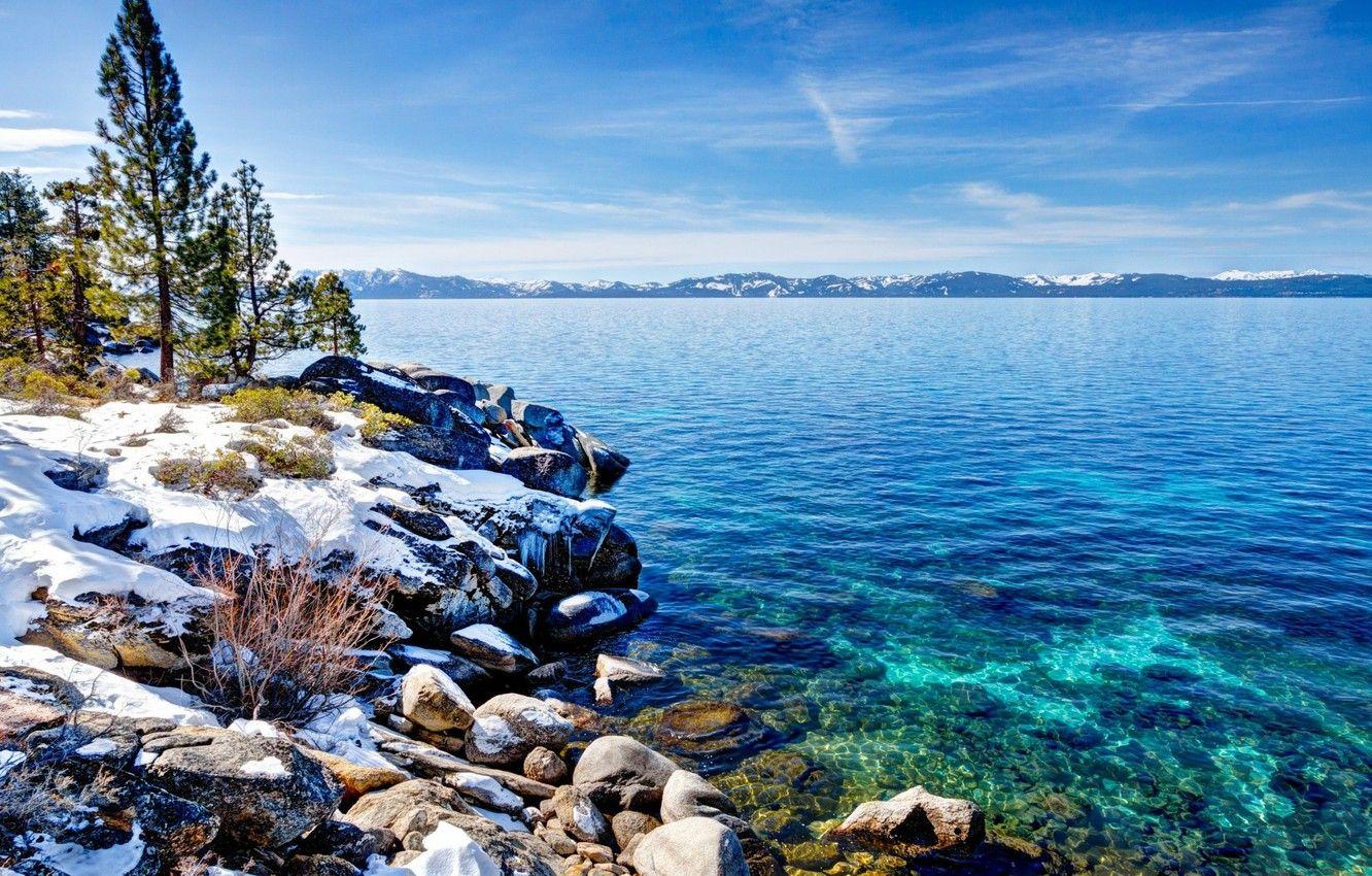 1332x850 Wallpaper winter, snow, nature, CA, Lake Tahoe, ohero image for desktop, section природа