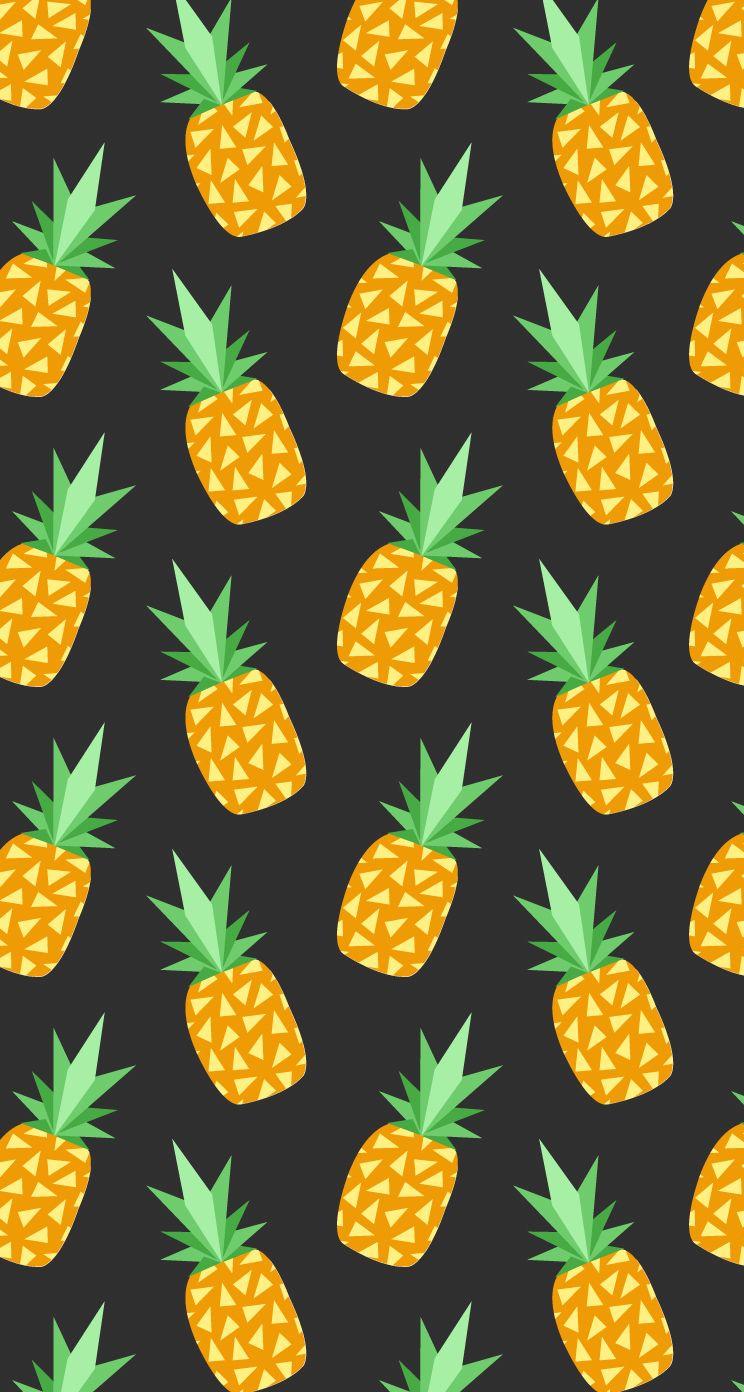 744x1392 Cute Pineapple Wallpaper