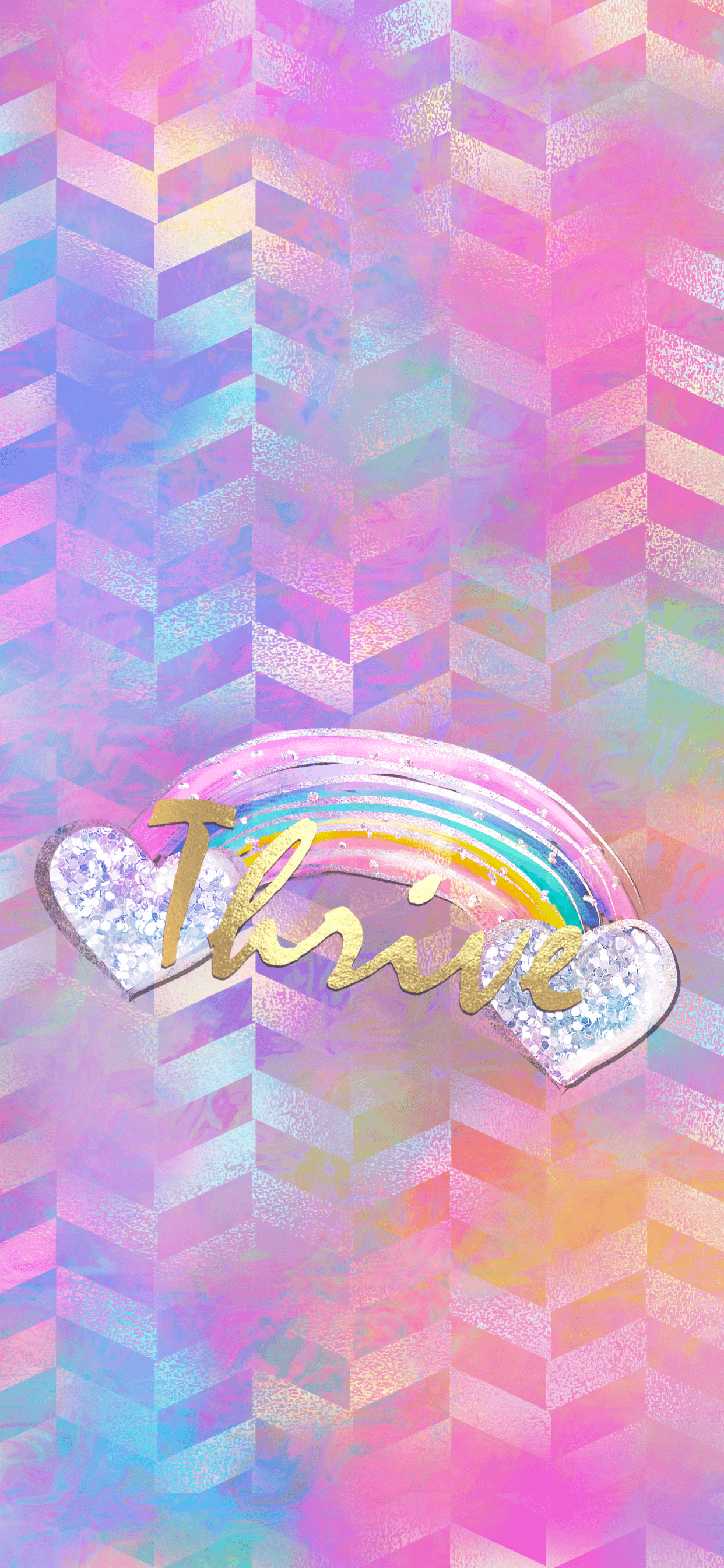 1242x2688 Thrive Wallpaper. Holographic