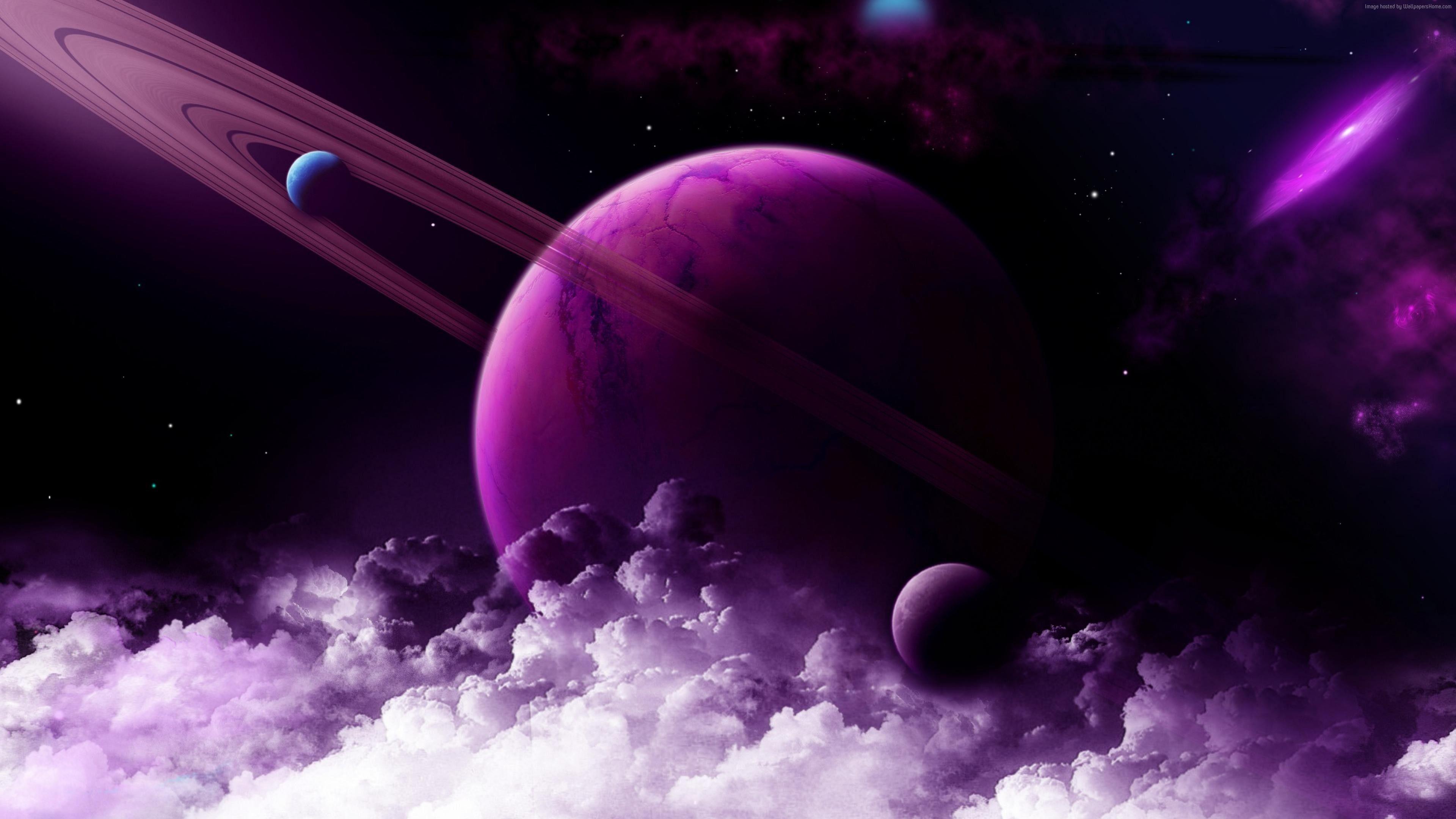 3840x2160 Wallpaper Saturn, planet, purple, 4k, Space Wallpaper Download Resolution 4K Wallpaper