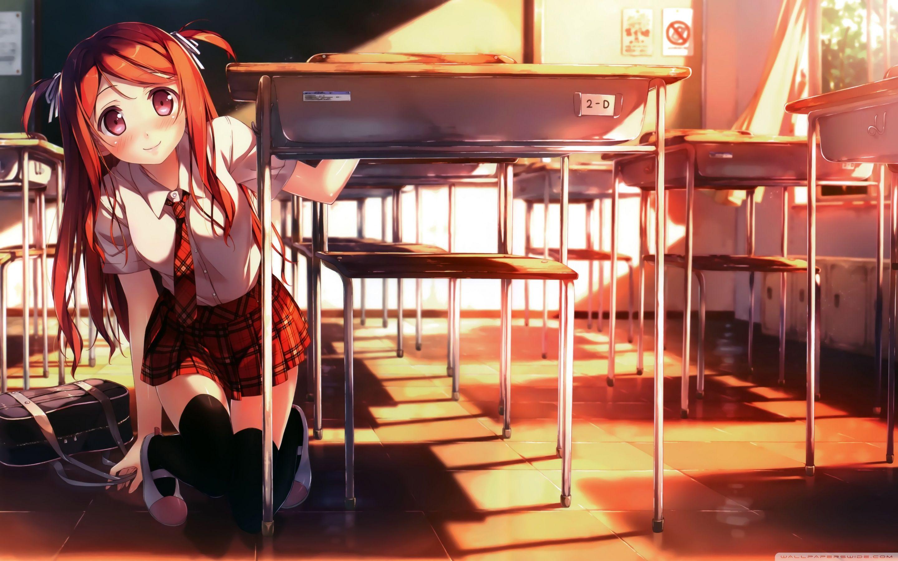 2880x1800 School Anime Background HD