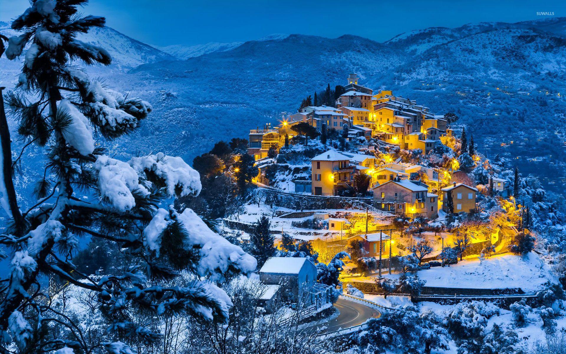 1920x1200 Winter Town Wallpaper iPhone