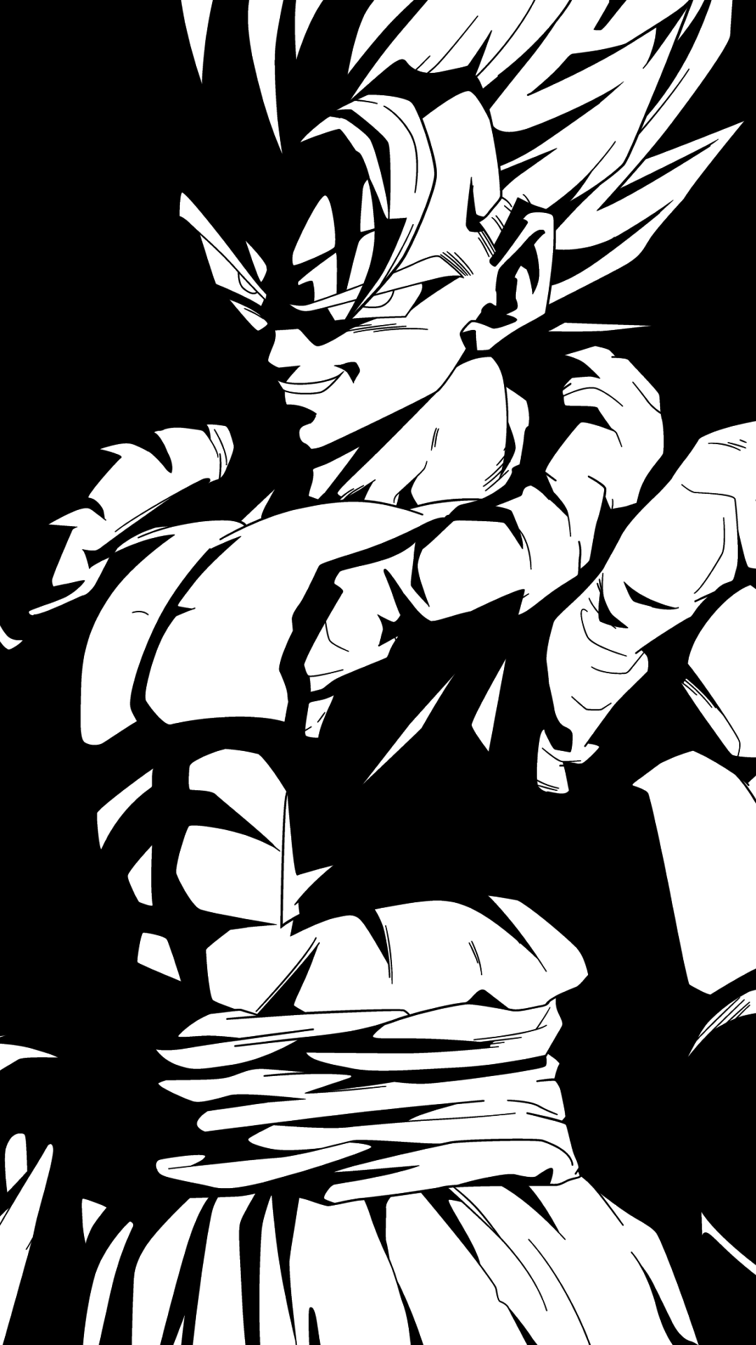 1080x1920 Dragon Ball Z HD Mobile Black And White Wallpaper