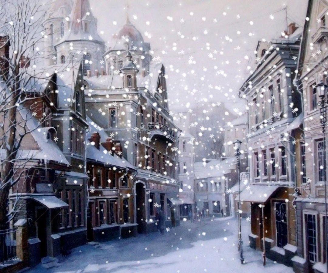 1080x900 Winter City Wallpaper