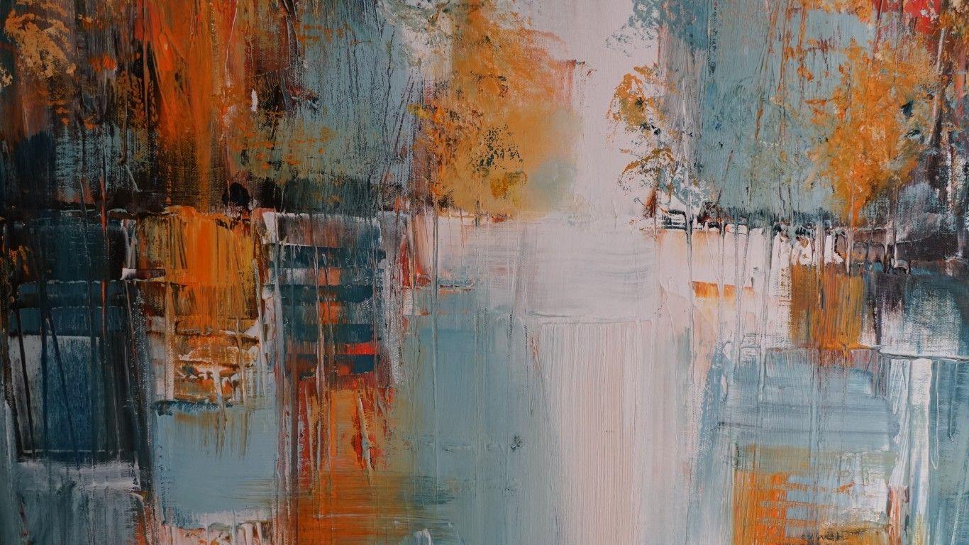 1366x768 Download 1366x768 Wall, Painting, Brushes, Texture Wallpaper for Laptop, Notebook