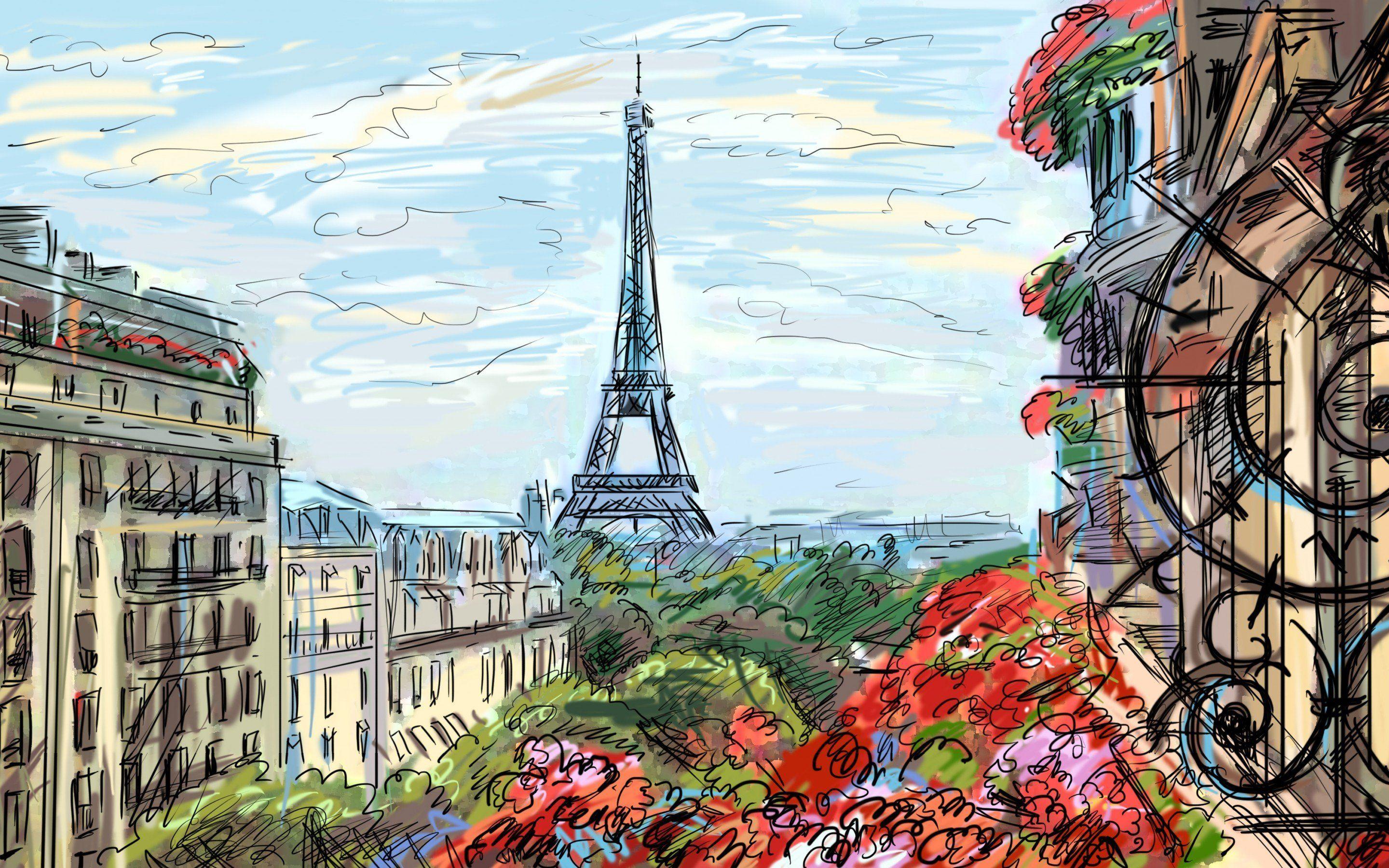 2880x1800 Paris Cafe Wallpaper