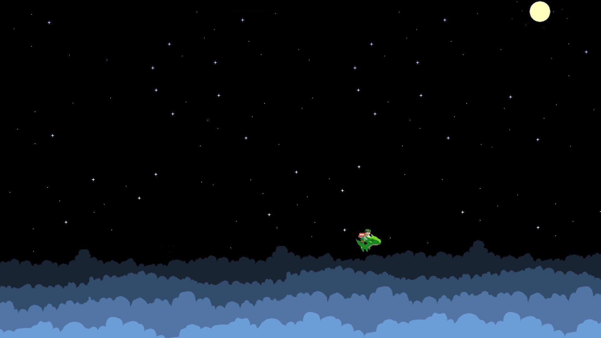1920x1080 Cave Story, Moon, pixel art, nighttime, pixelation, skyscapes wallpaper