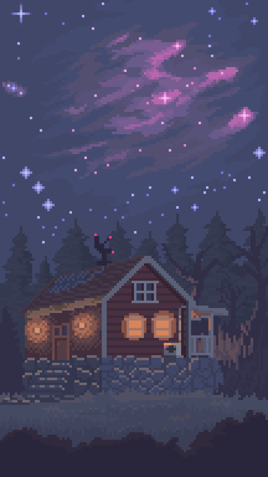 1080x1920 Winter Pixel Art Wallpaper