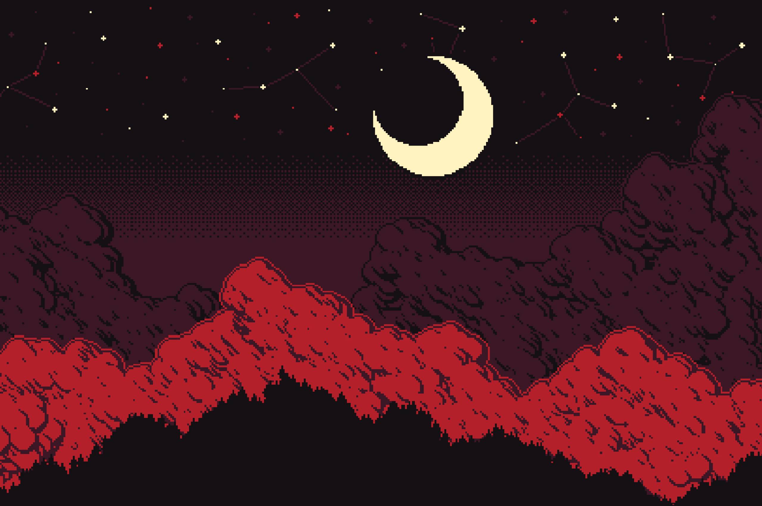 2560x1700 Moon Night PixelArt Chromebook Pixel Wallpaper, HD Artist 4K Wallpaper, Image, Photo and Background