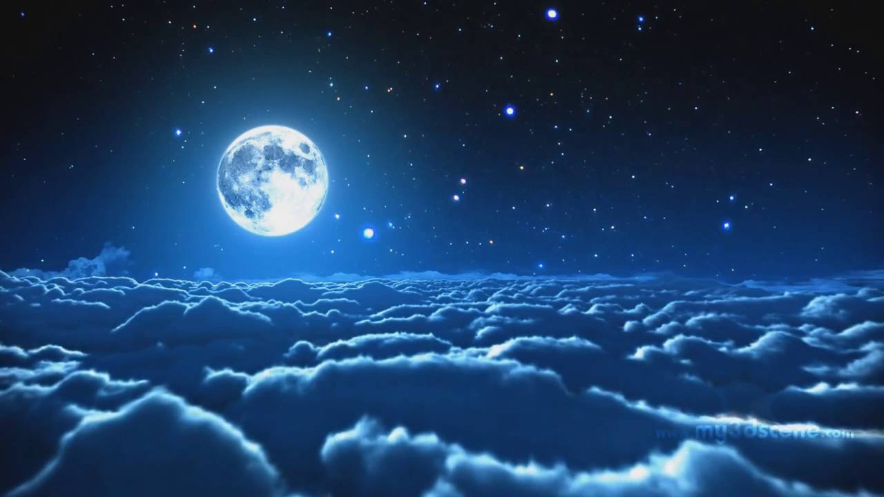 1280x720 Aesthetic Blue Moon Background HD Wallpaper