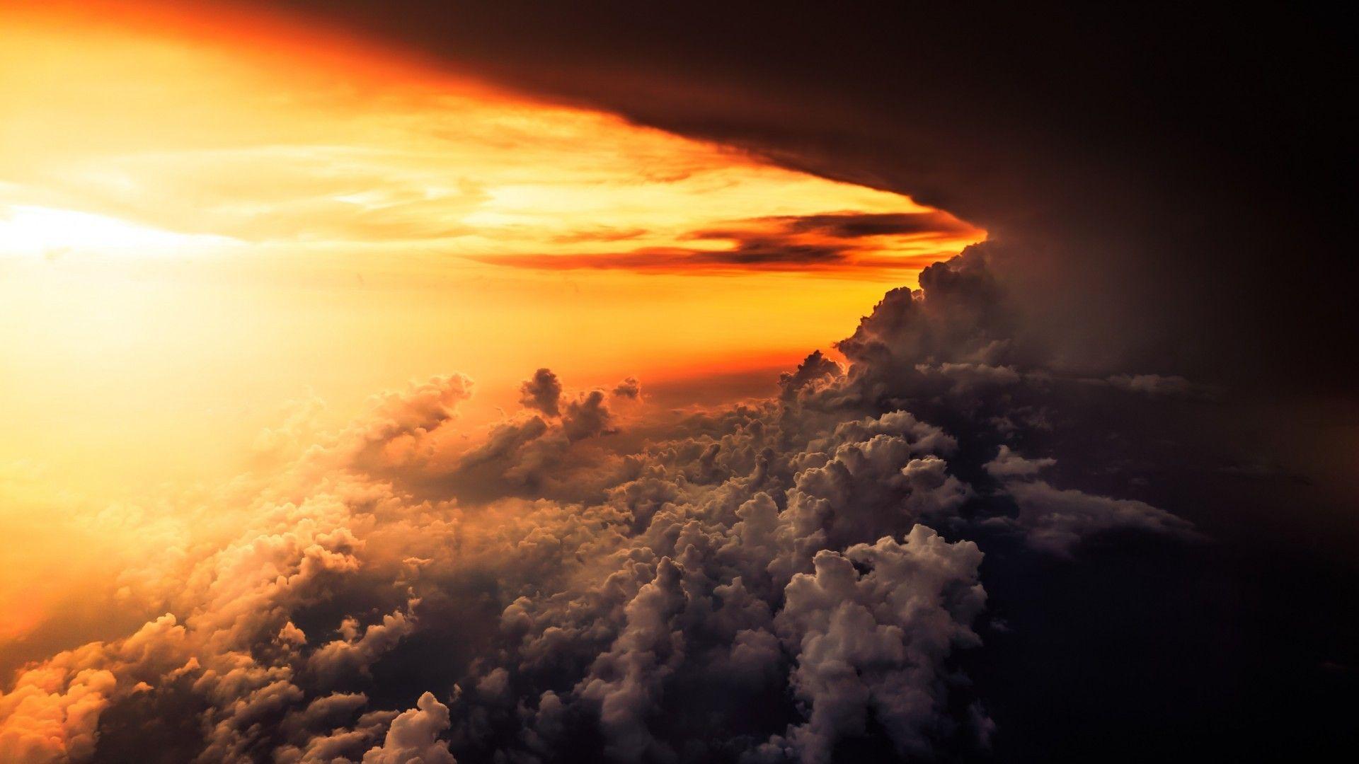 1920x1080 Download 1920x1080 Sunset, Sky, Clouds, Horizon, Scenic, Relaxing Wallpaper for Widescreen