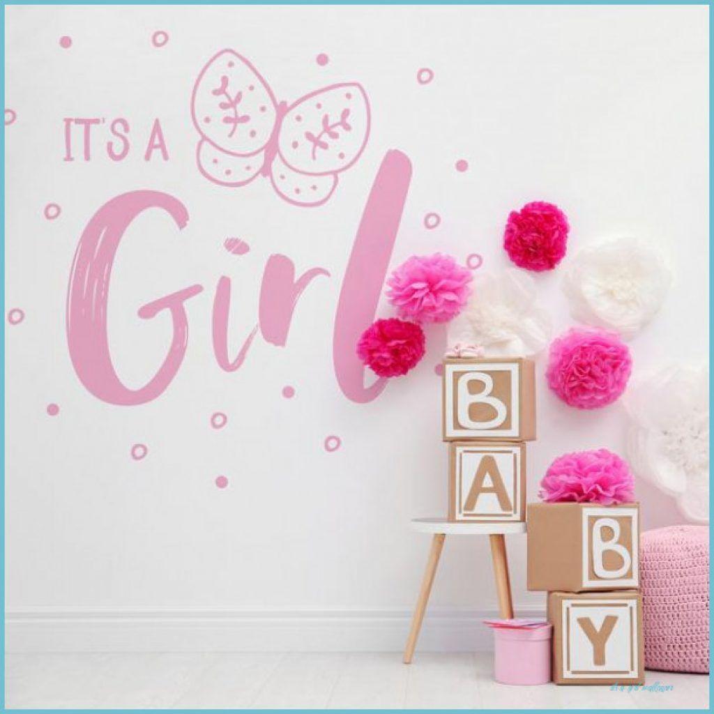 1024x1024 It's a Girl Gender Reveal Vinyl Wall Decal Sticker. Perfect decoration for a Baby Reveal / Baby Shower party