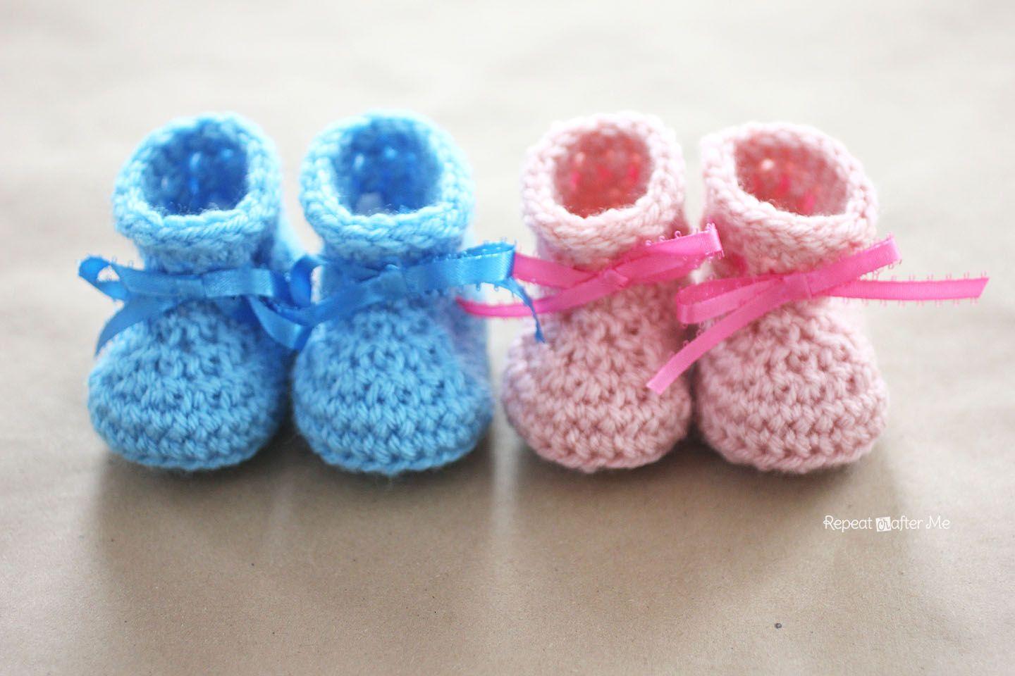 1440x960 Crochet Newborn Baby Booties Pattern Crafter Me