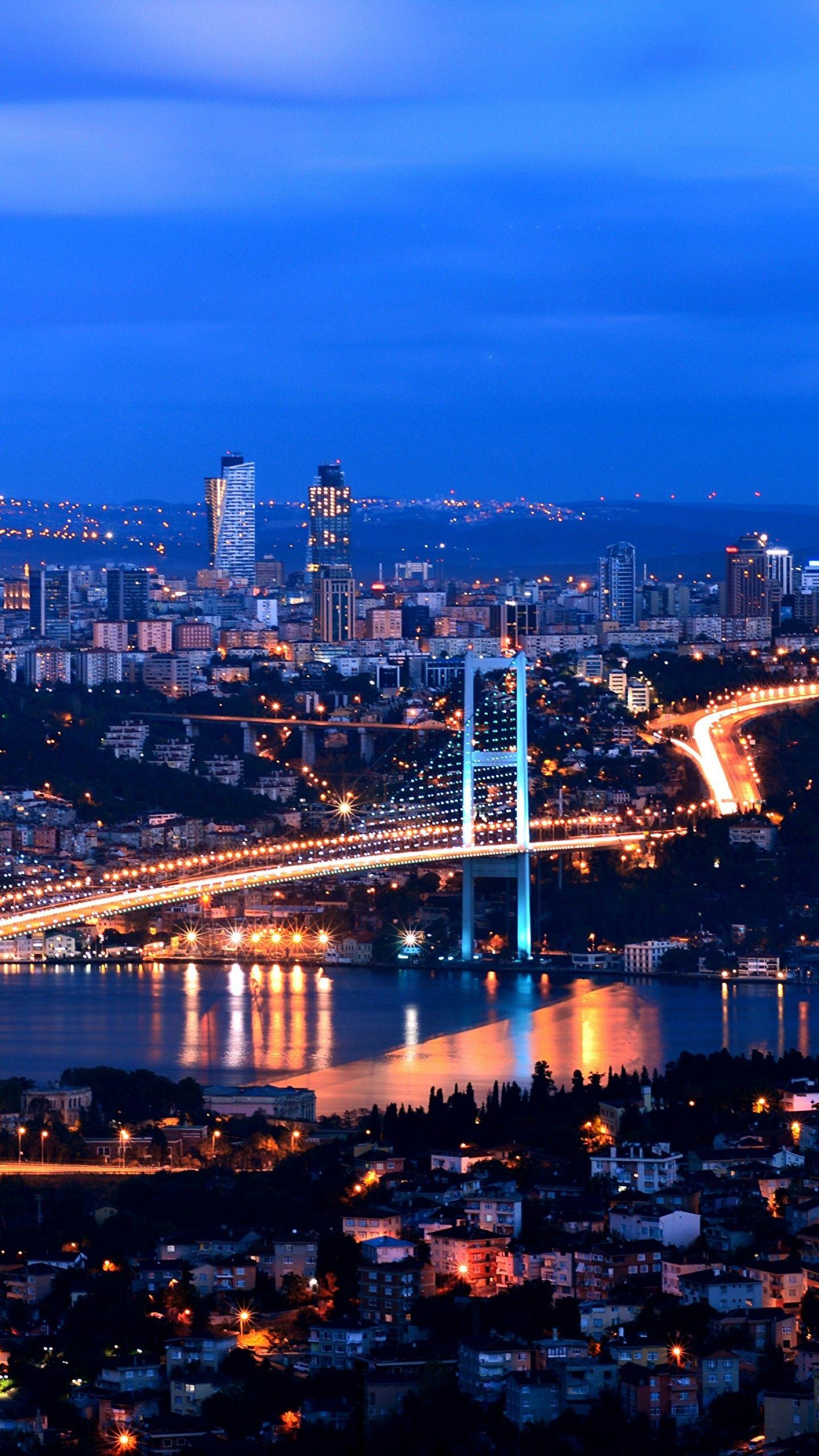 1440x2560 Wallpaper Turkey, Istanbul, night, 4k, Travel