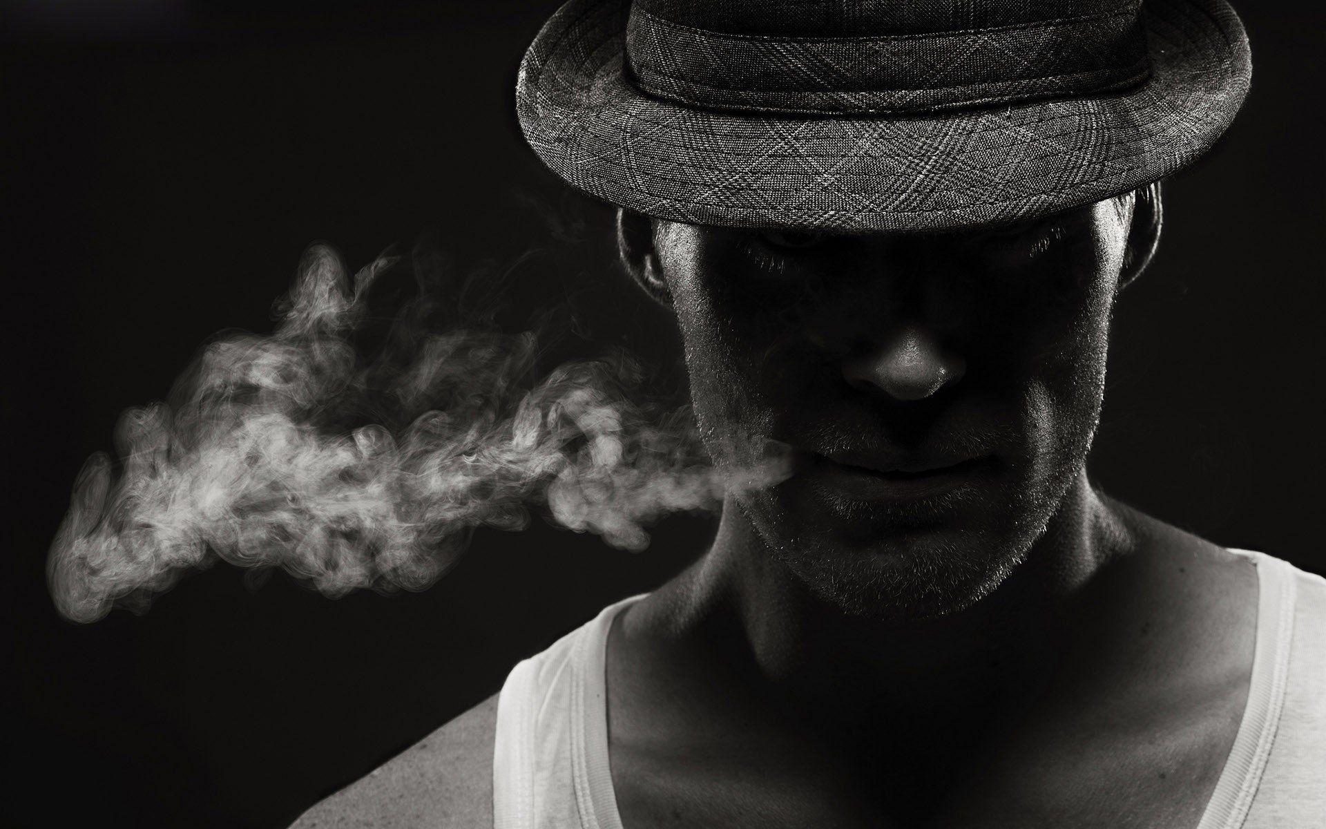 1920x1200 Sad Man Smoking Wallpaper