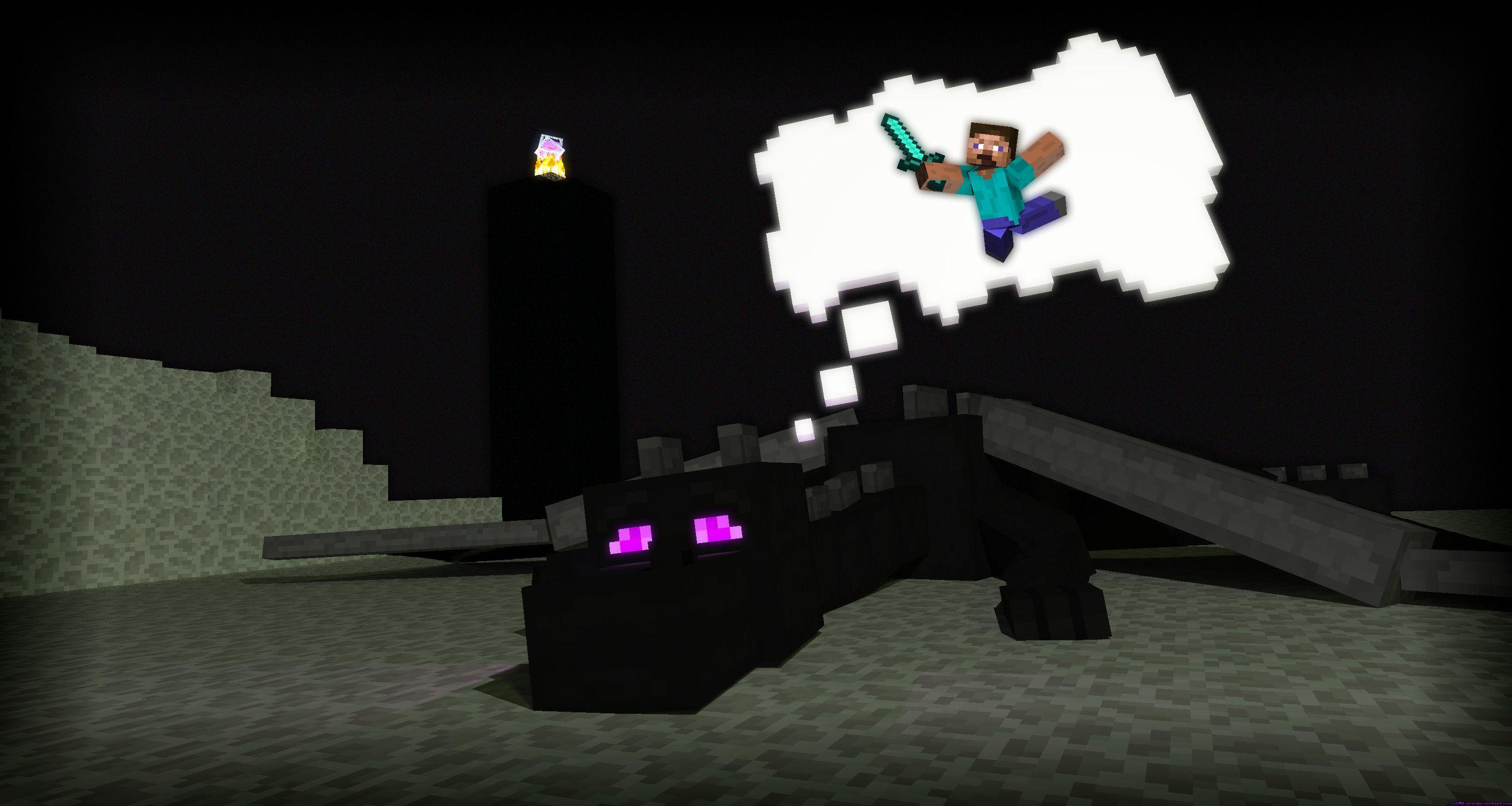 3000x1600 Ender Dragon Wallpaper