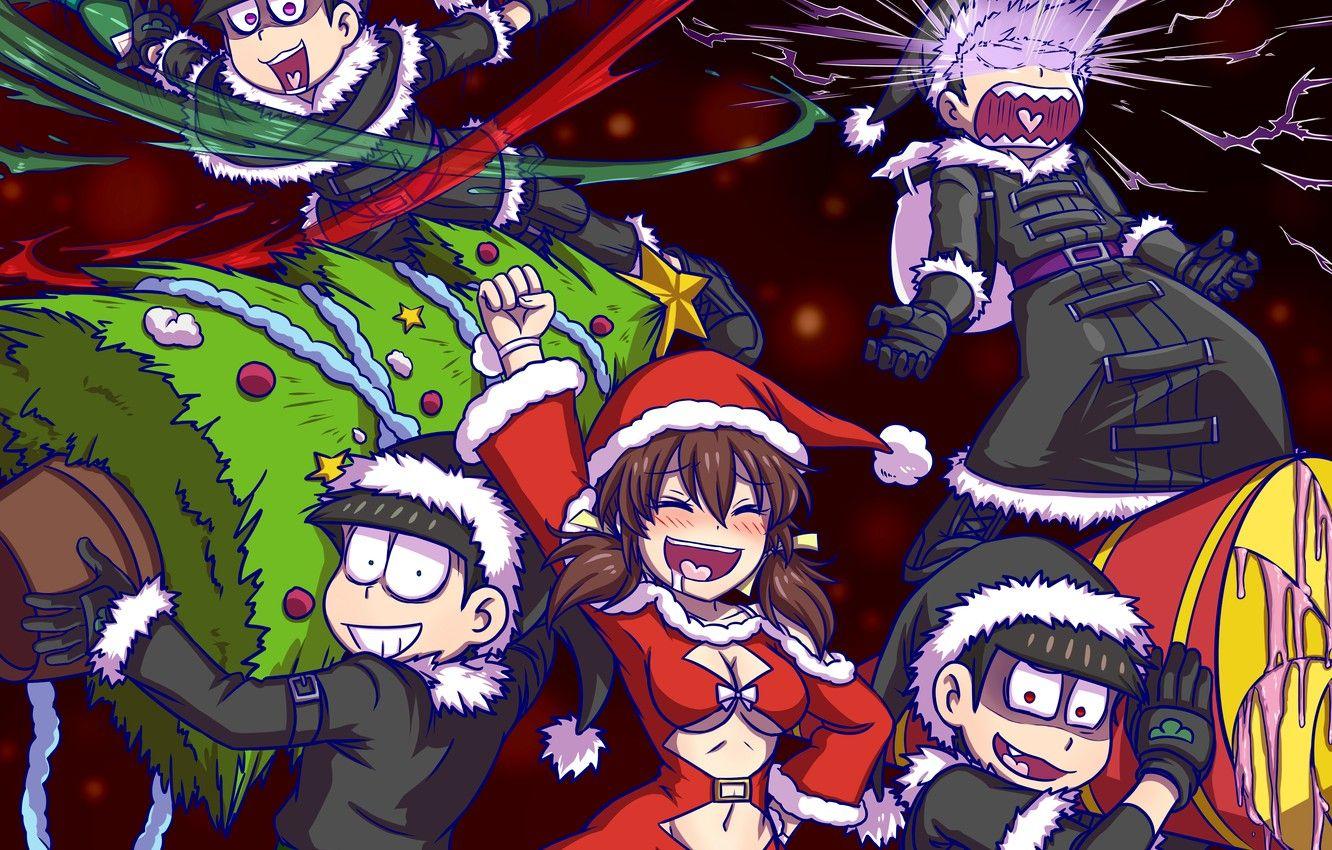 1332x850 Wallpaper Girl, Christmas, Tree, Guys, Osomatsu San, Osomatsu San, By Ayla Kazemi Image For Desktop, Section сёнэн