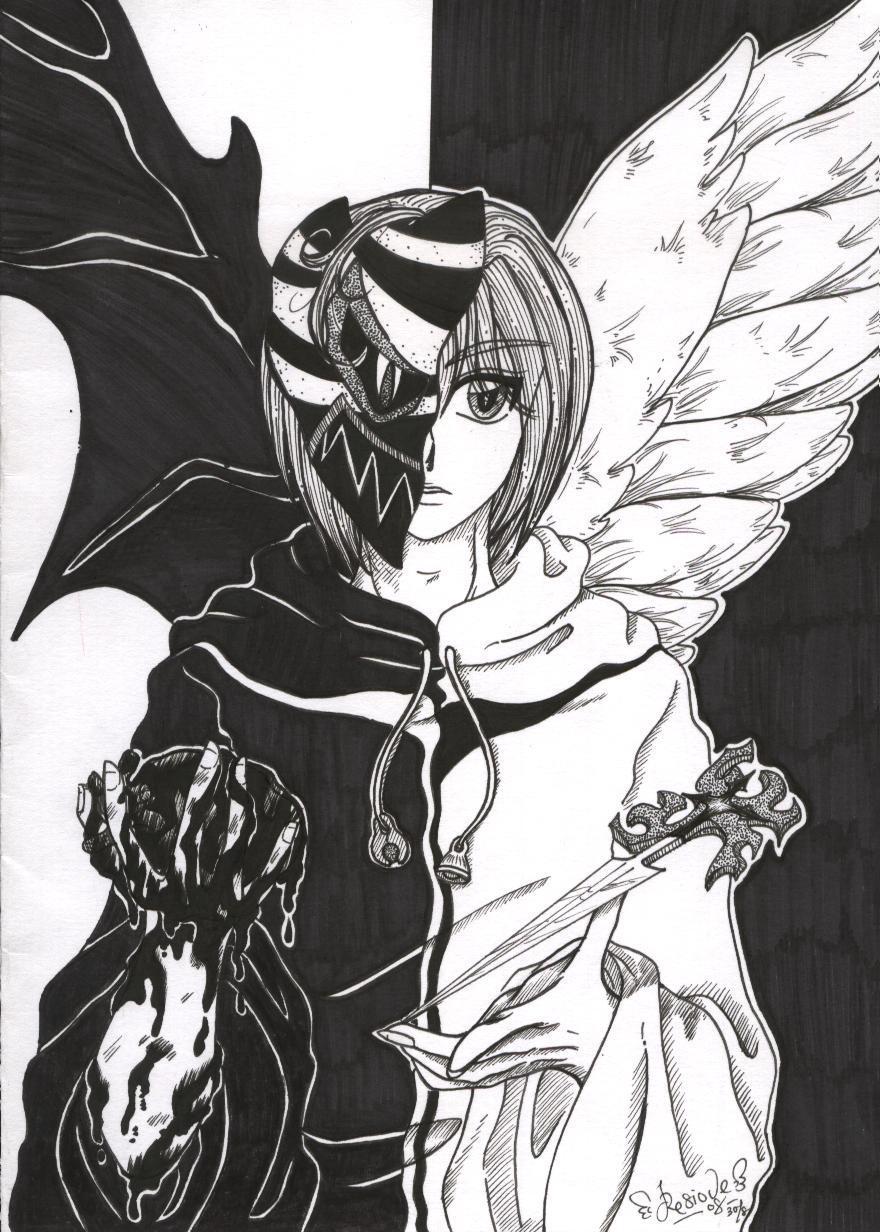 Anime Demon Angel Coloring Pages - Get Coloring Pages