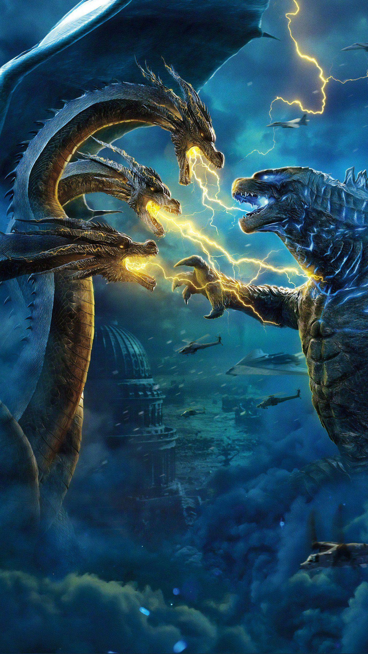 1440x2560 Godzilla Vs Ghidorah Wallpaper HD HD Wallpaper