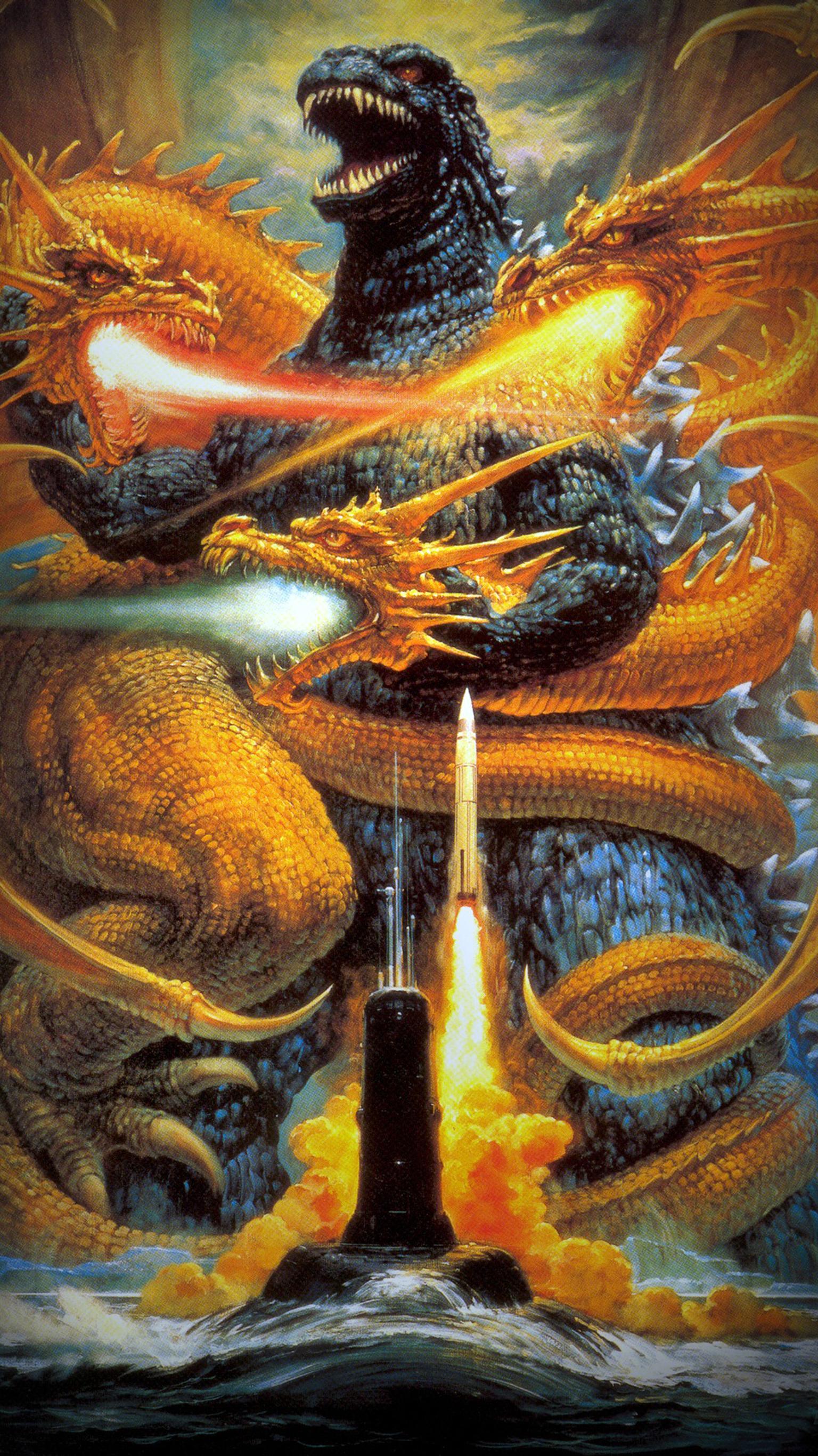 1536x2732 Godzilla Vs King Ghidorah Wallpaper