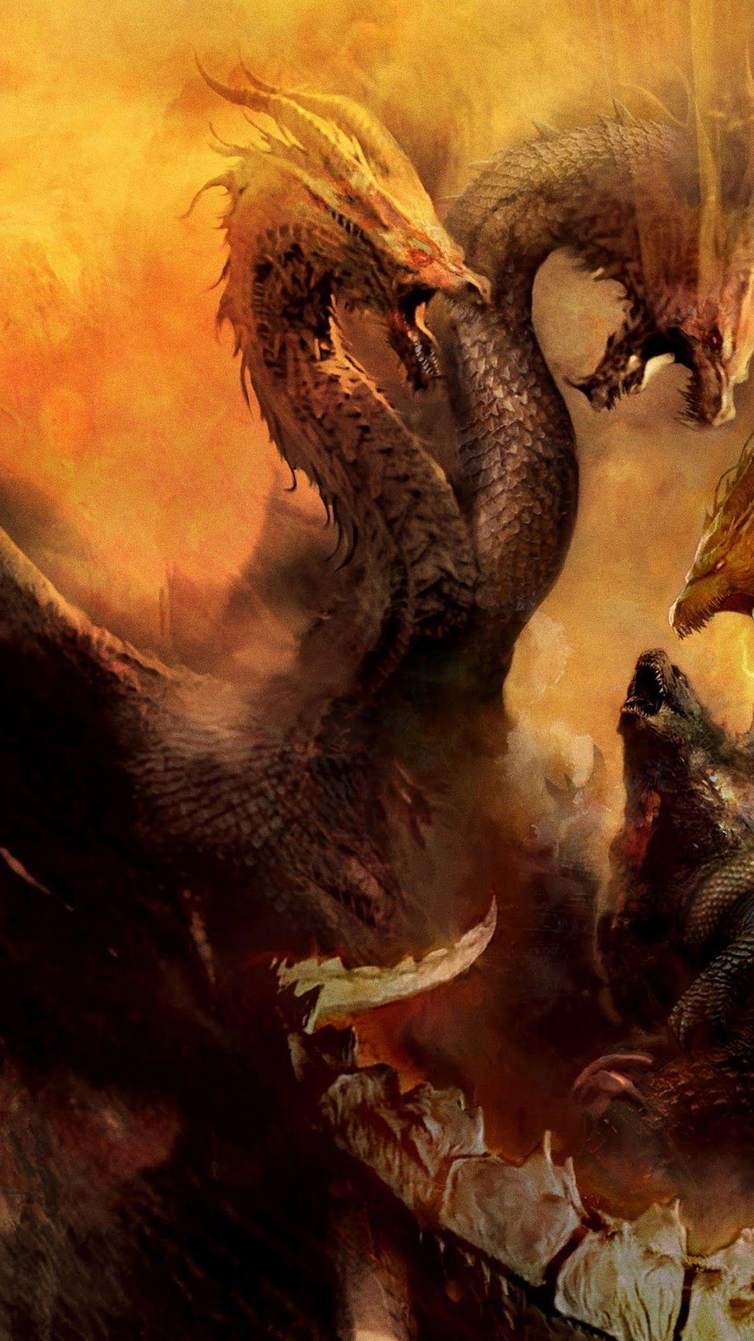 1080x1920 Godzilla vs King Ghidorah, Godzilla King of the Monsters phone HD Wallpaper, Image, Background, Photo and Picture
