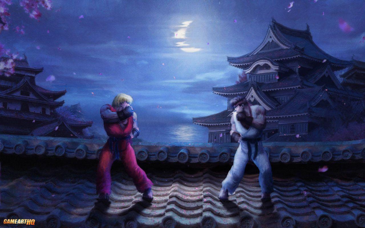 1280x800 Ryu and Ken Pair Fan Art