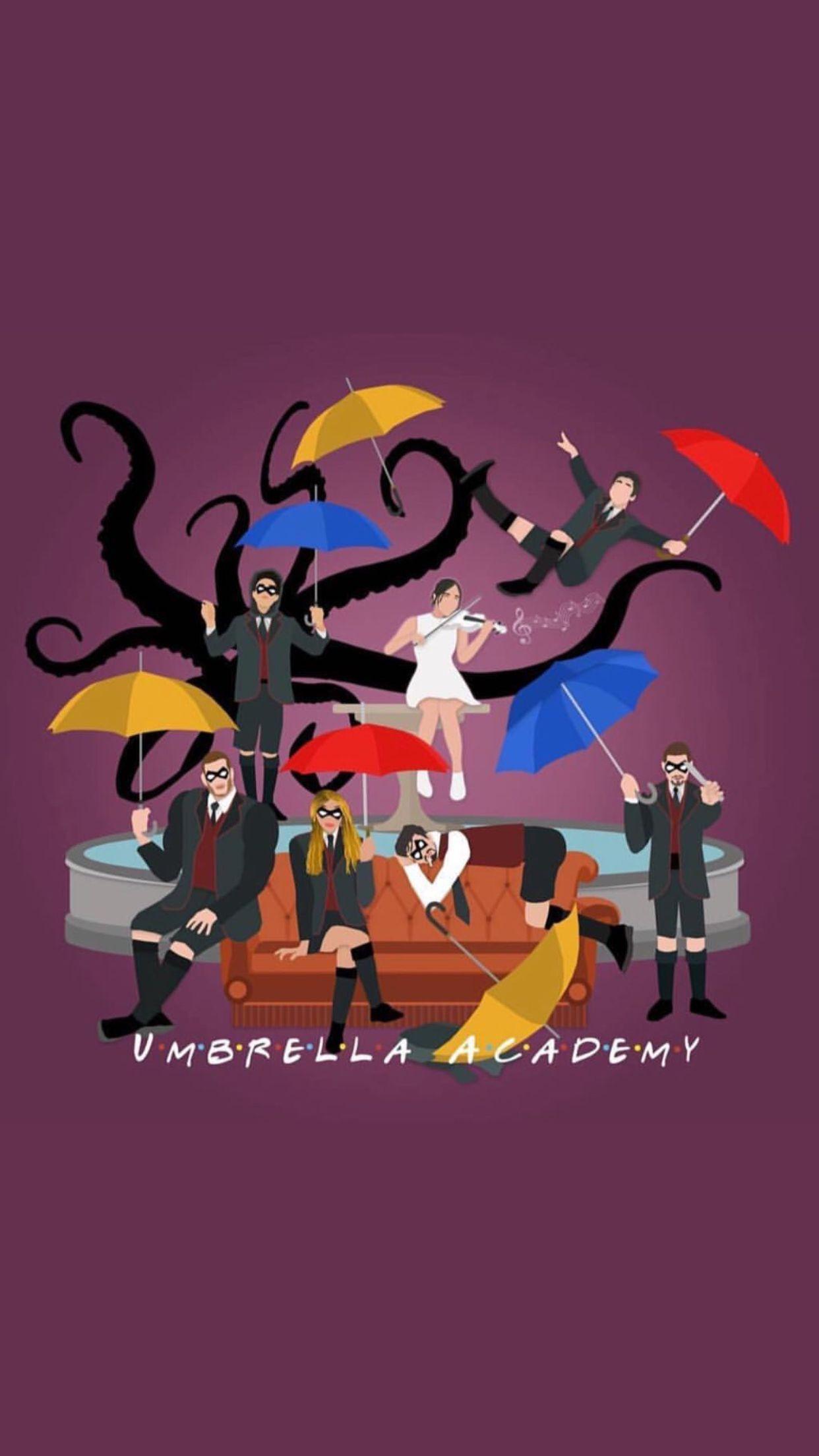 1242x2208 Umbrella Academy. Umbrella, Funny umbrella, Umbrella art