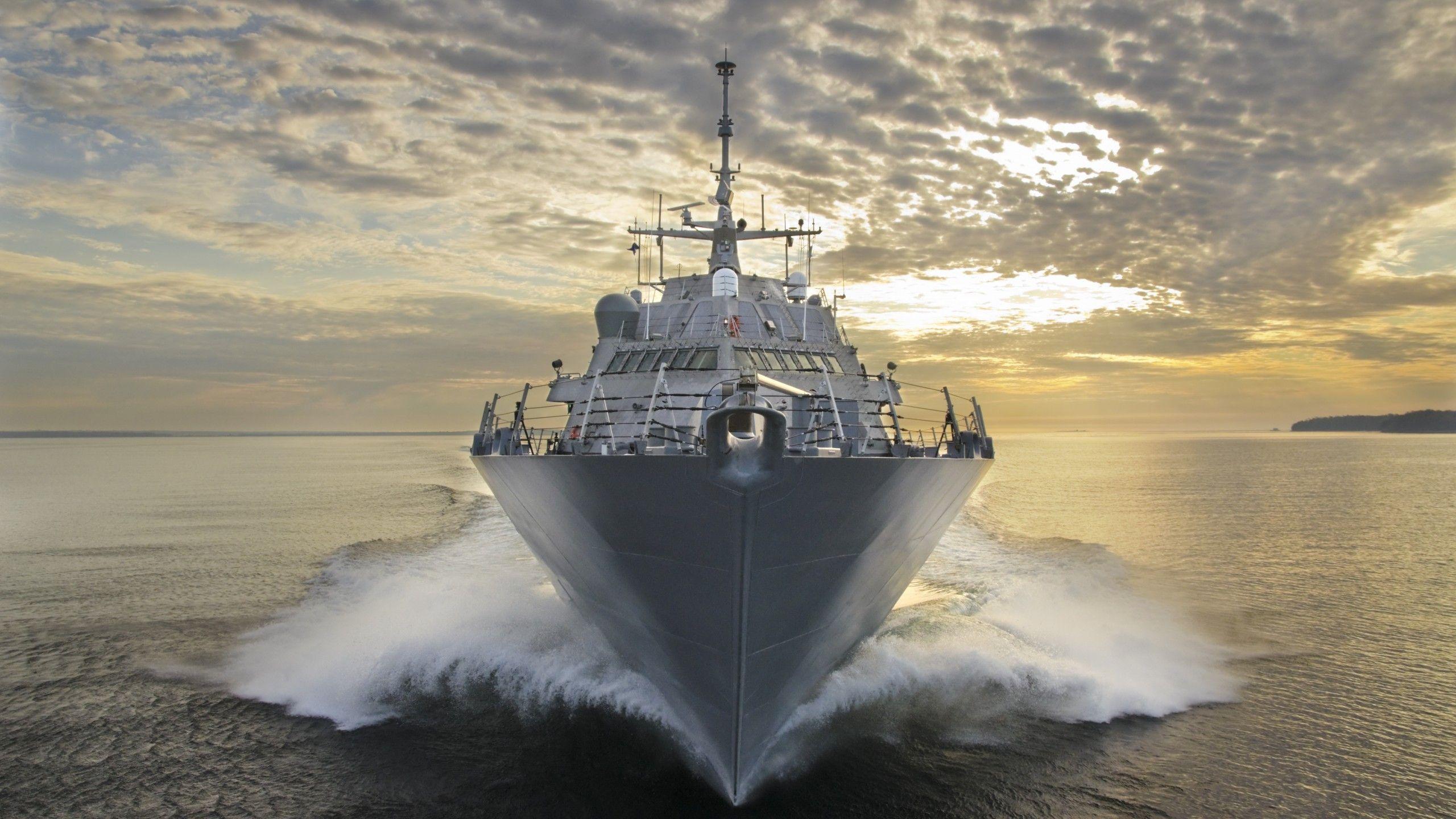 2560x1440 Wallpaper USS LCS USS, LCS Fort Worth, Littoral, Freedom Class, Combat Ship, U.S. Navy, USA Army, Sea, Military