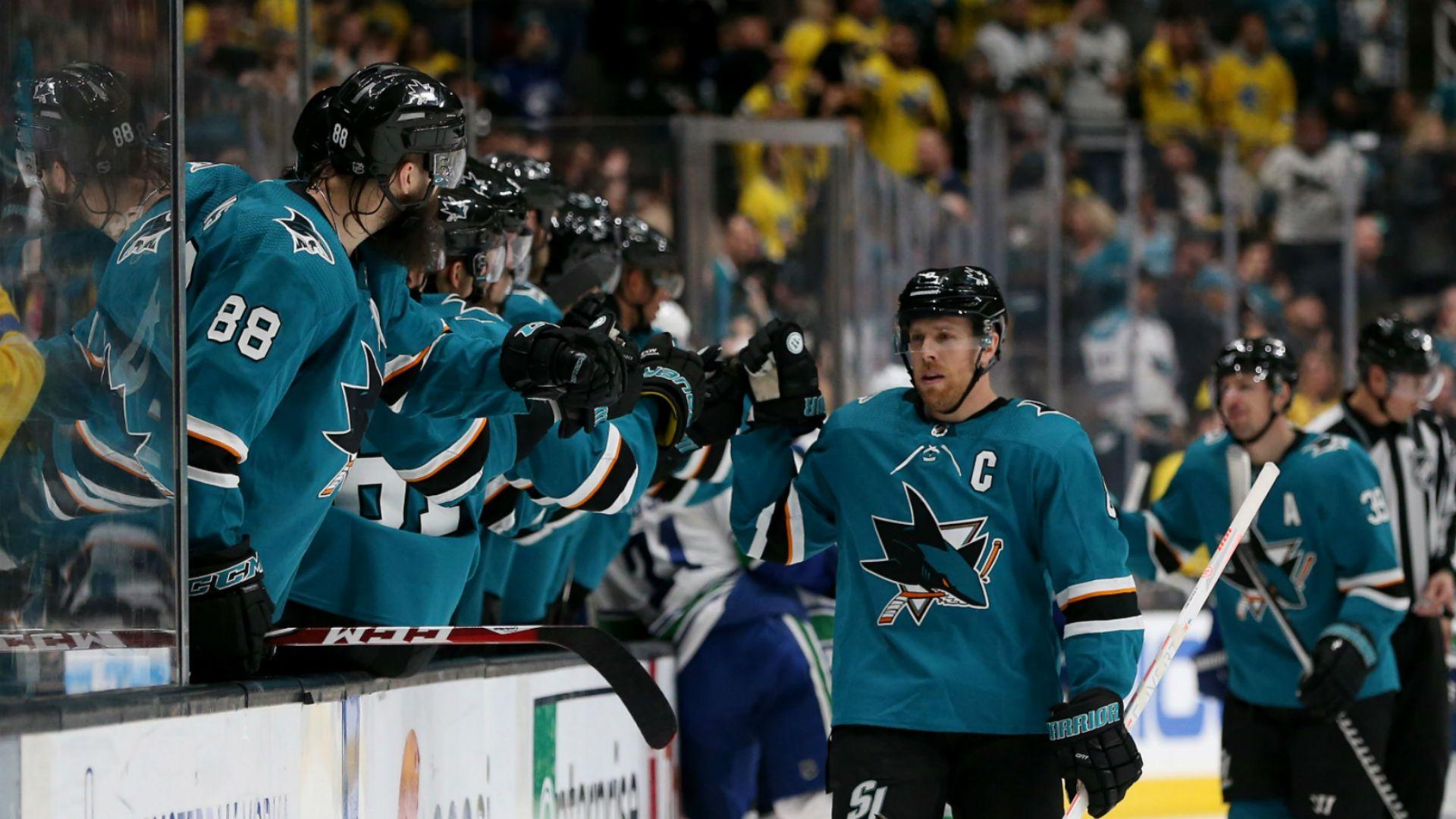 1920x1080 NHL playoffs 2019: Sharks' Joe Pavelski scores goal off mouth in Game 1 vs. Golden Knights
