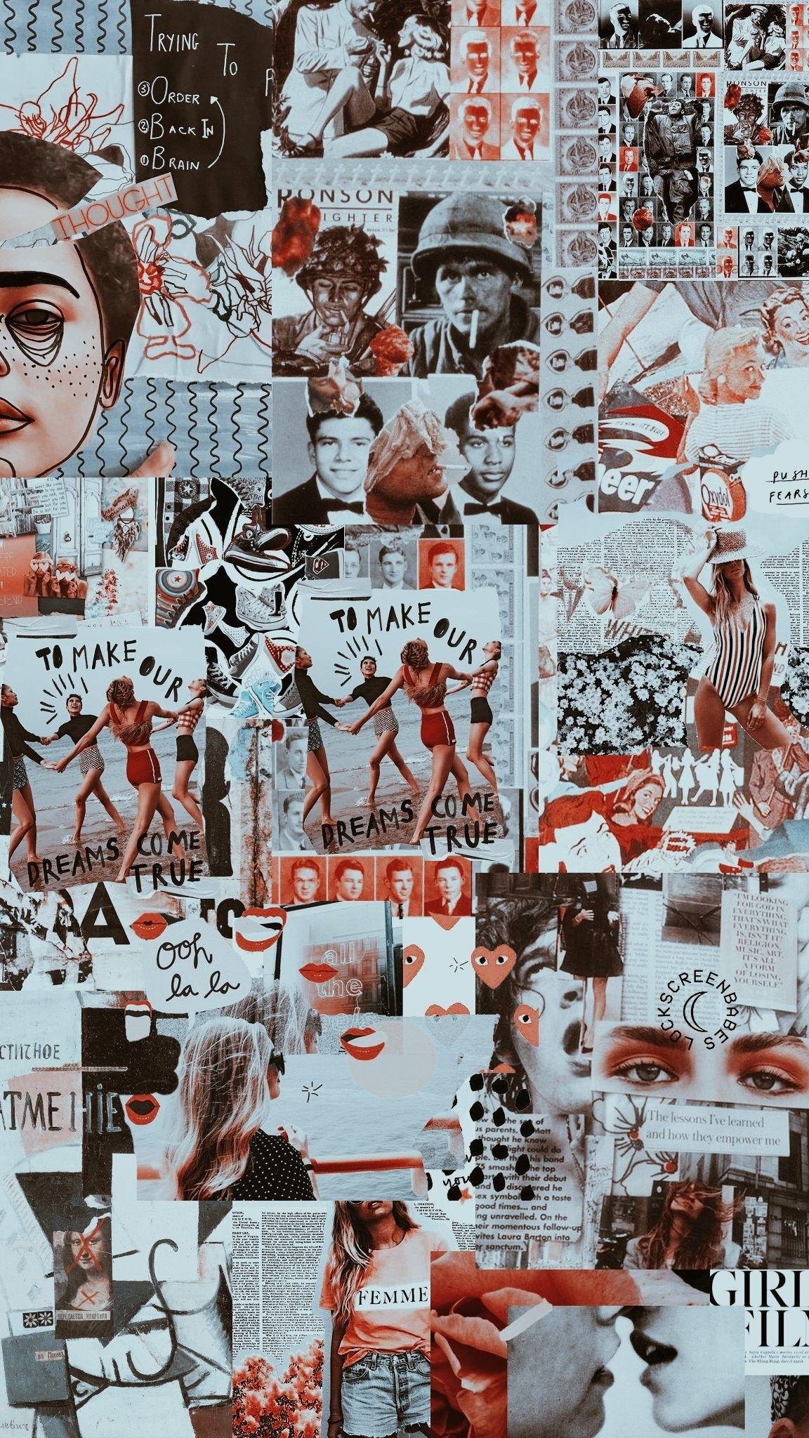 1152x2048 Wallpaper. Collage background, College wallpaper, Retro wallpaper