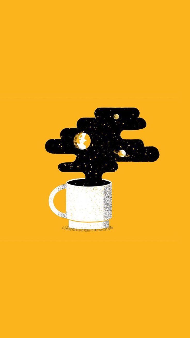736x1308 coffee cup galaxy art. Aesthetic iphone wallpaper, Yellow wallpaper, Aesthetic wallpaper