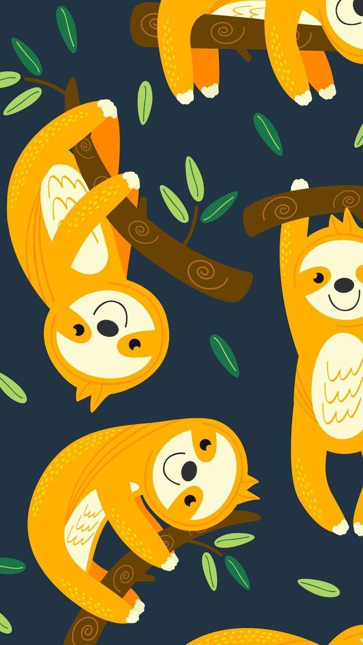 736x1308 Enjoy Better Coffee with Trees. Cute wallpaper, Cartoon wallpaper, Sloth art