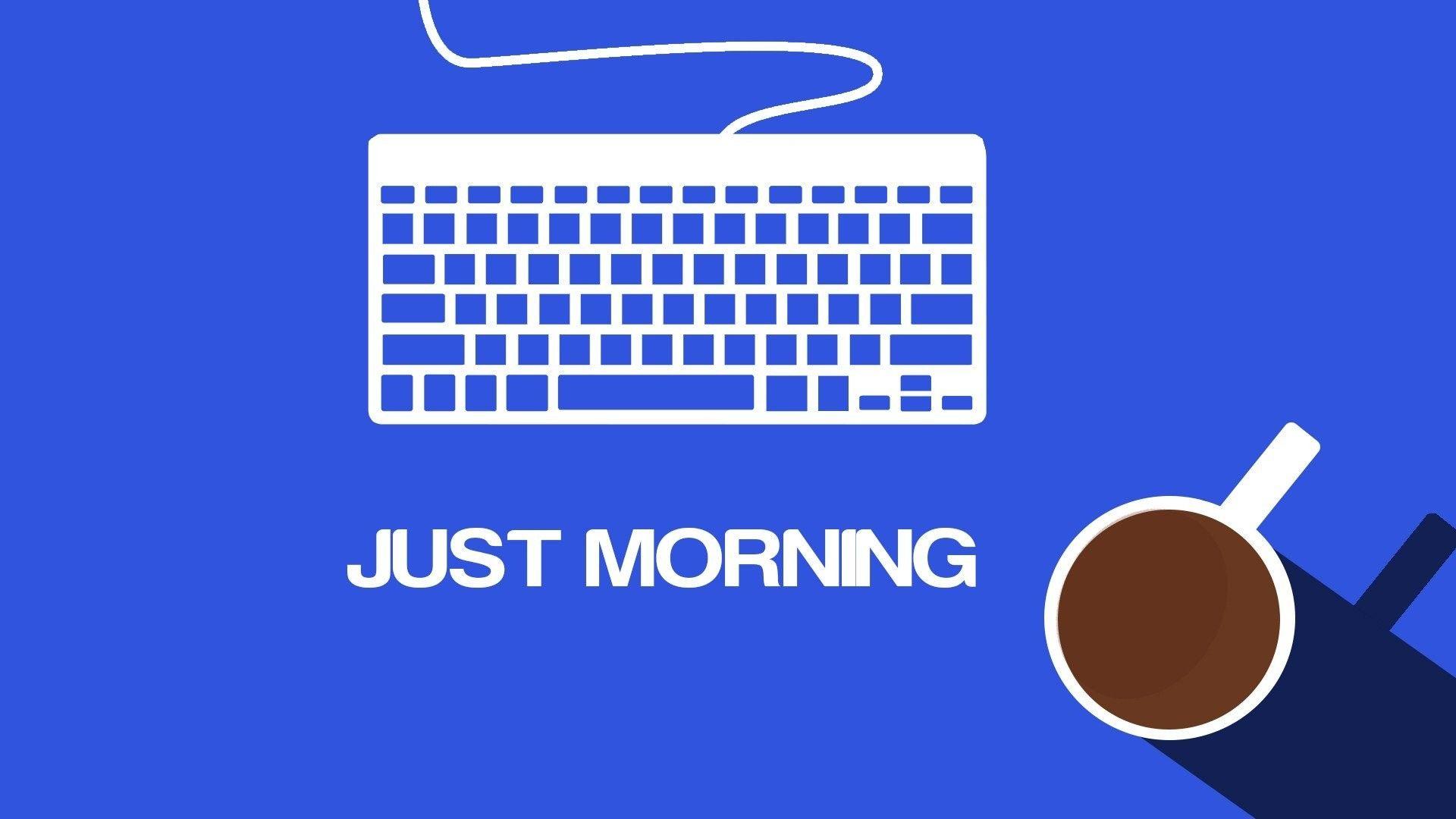 1920x1080 Morning, Coffee, HD Image Blue, minimalistic, Background, Cartoon Wallpaper, download, Download Comic Wallpaper, Keyboards, Artwork