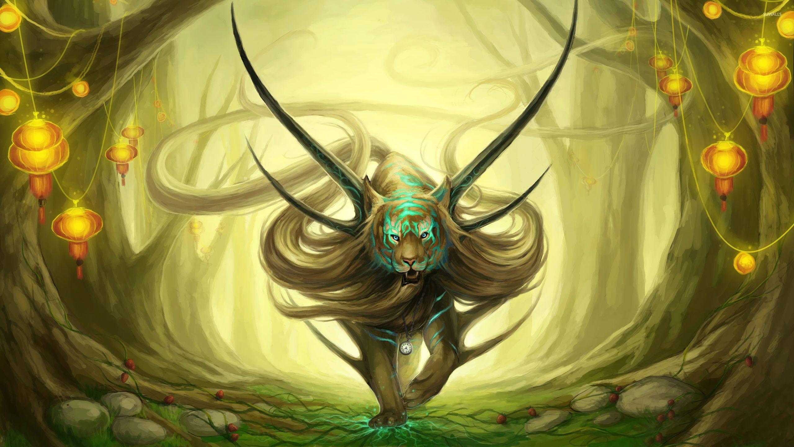 2560x1440 Forest tiger wallpaper wallpaper