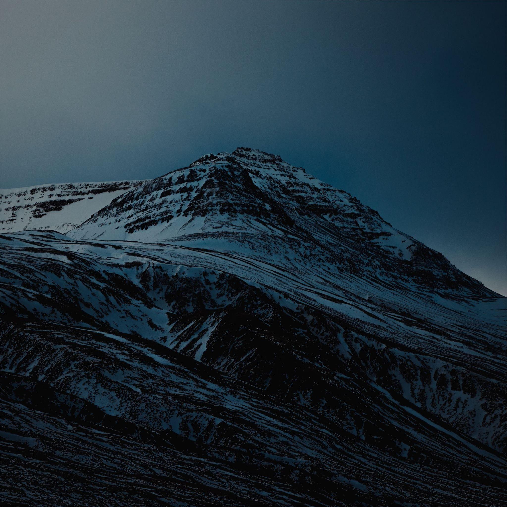 2048x2048 snowy winter mountains 5k iPad Pro Wallpaper Free Download
