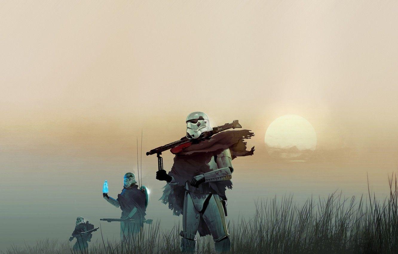 1332x850 Wallpaper Star Wars, Concept Art, Fan Art, Stormtroopers, Stormtrooper, Science Fiction, The Patrol, Jose Angel Jammed Fernandez, by Jose Angel Jammed Fernandez image for desktop, section фантастика