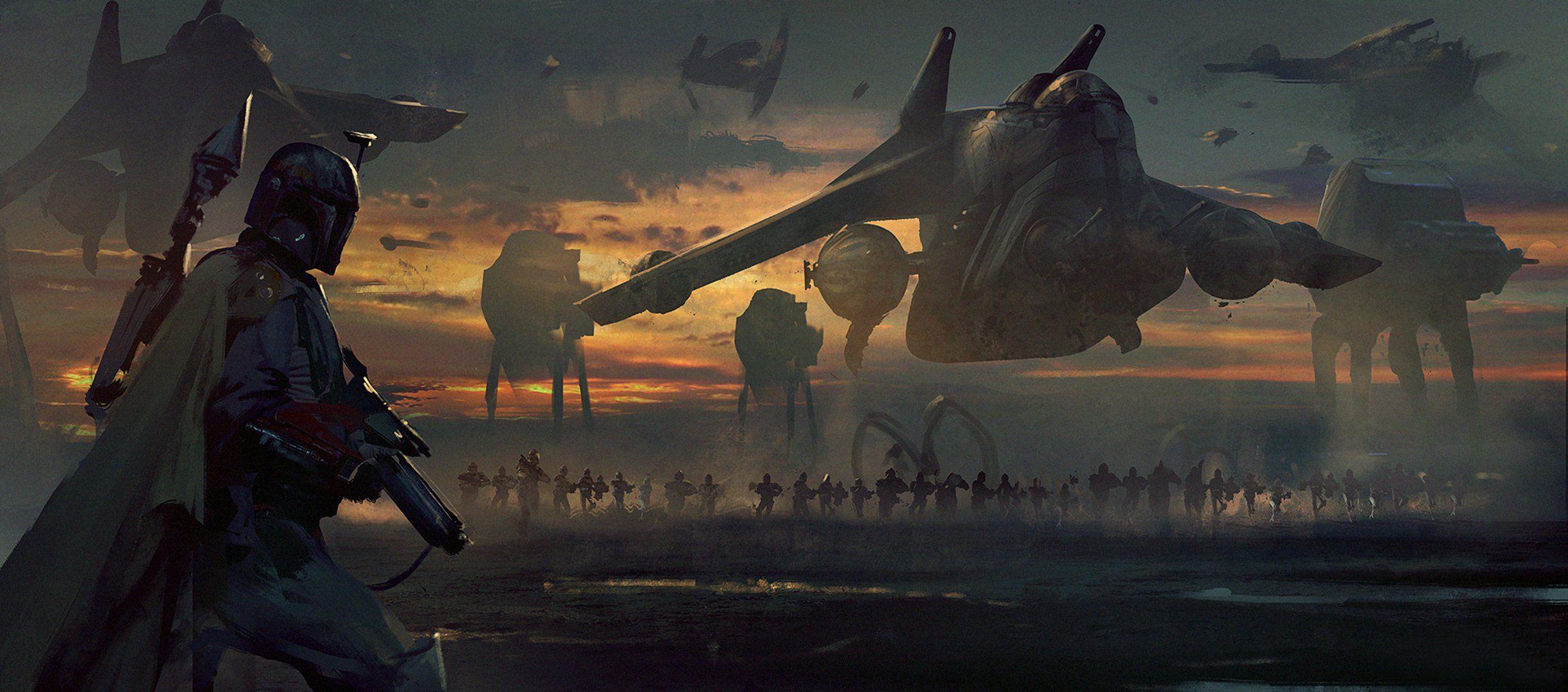 2445x1080 Star Wars Concept Art Wallpaper