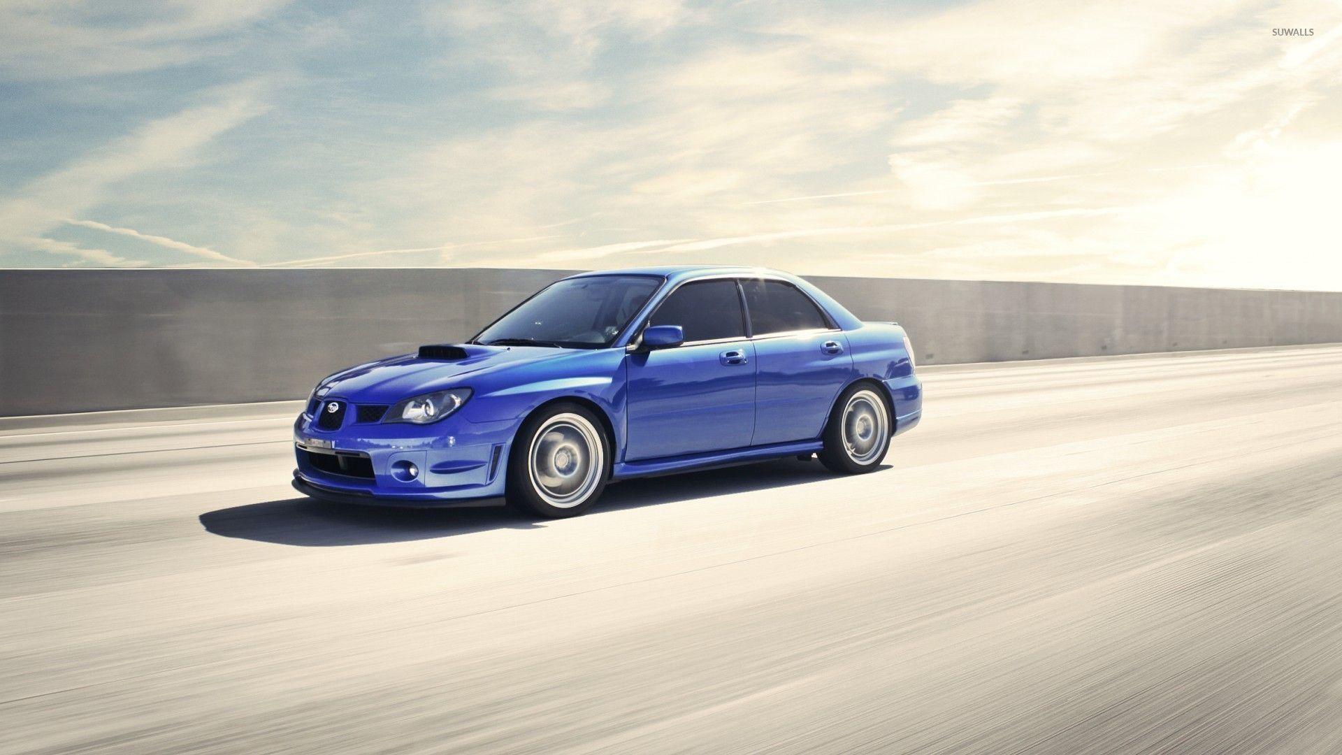 1920x1080 Blue Subaru Impreza WRX STI on the road wallpaper wallpaper