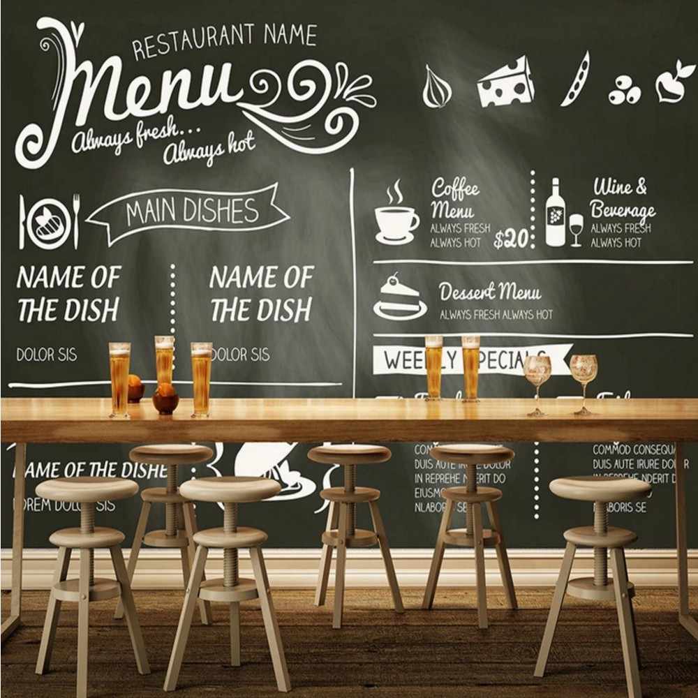 1000x1000 Free Shipping Custom Wallpaper Mural Cute Cafe Bar Coffee Shop Wallpaper Entertainment Restaurant Wall Mural Painting Decoration. Wallpaper