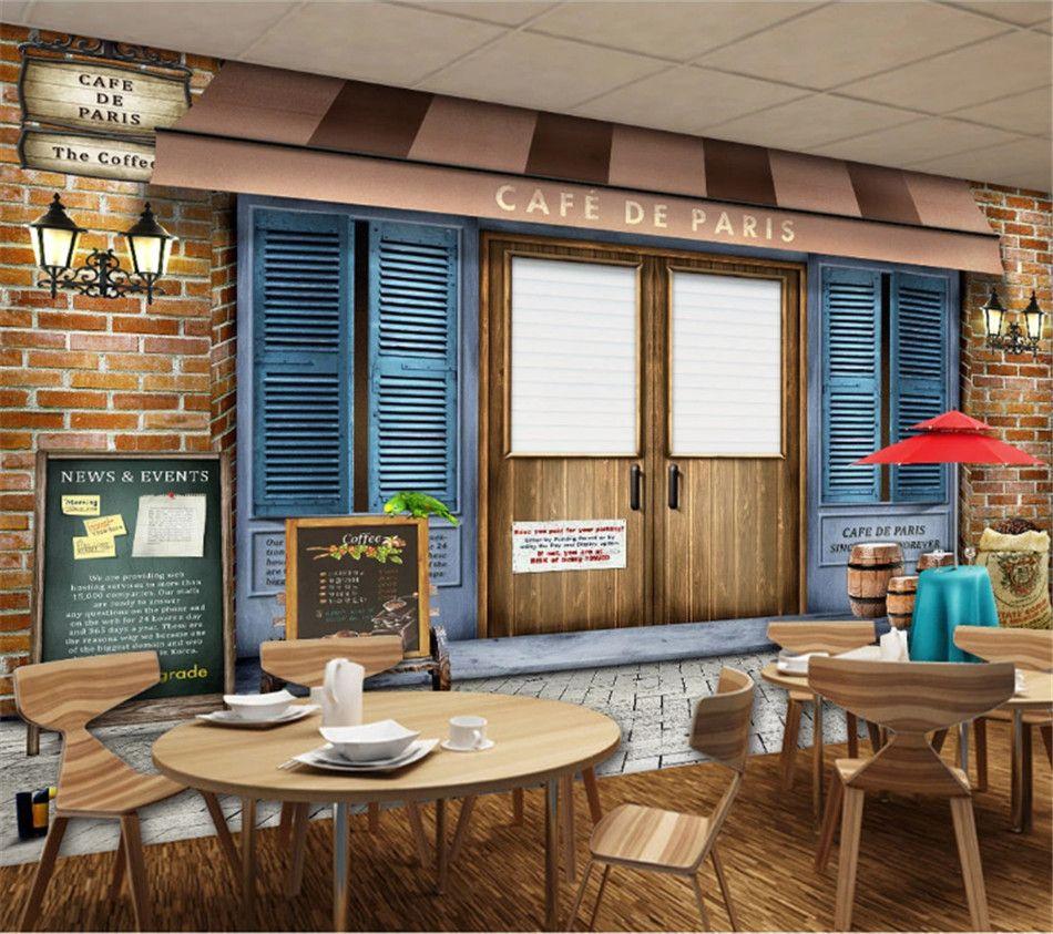 950x843 Custom European Cafe De Paris Fresco Background Wall Paper 3D Modern Coffee House Restaurant Industrial Decor Mural Wallpaper 3D. Wallpaper