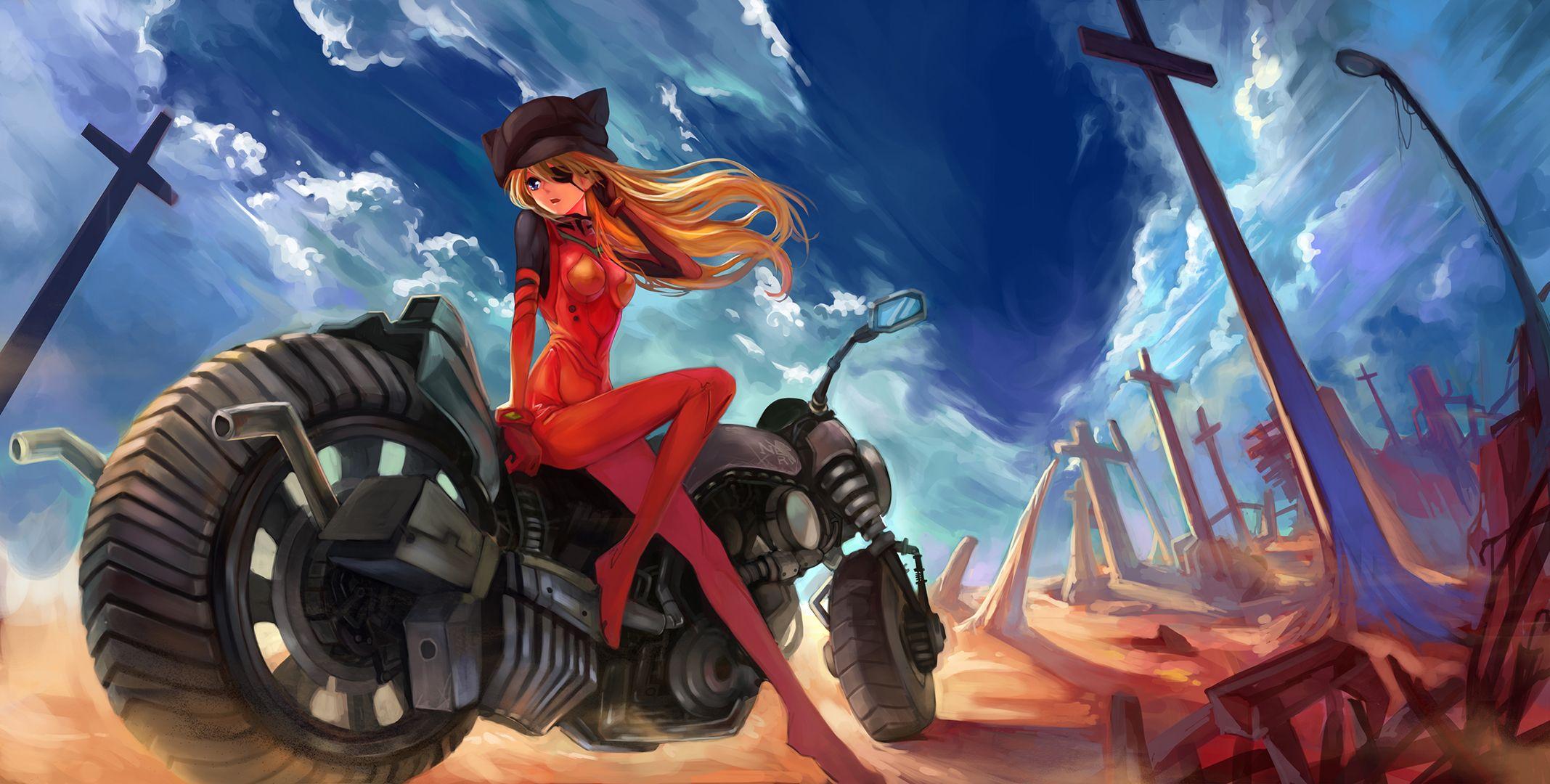 2135x1080 Photos Neon Genesis Evangelion Eye patch soryu asuka 2135x1080